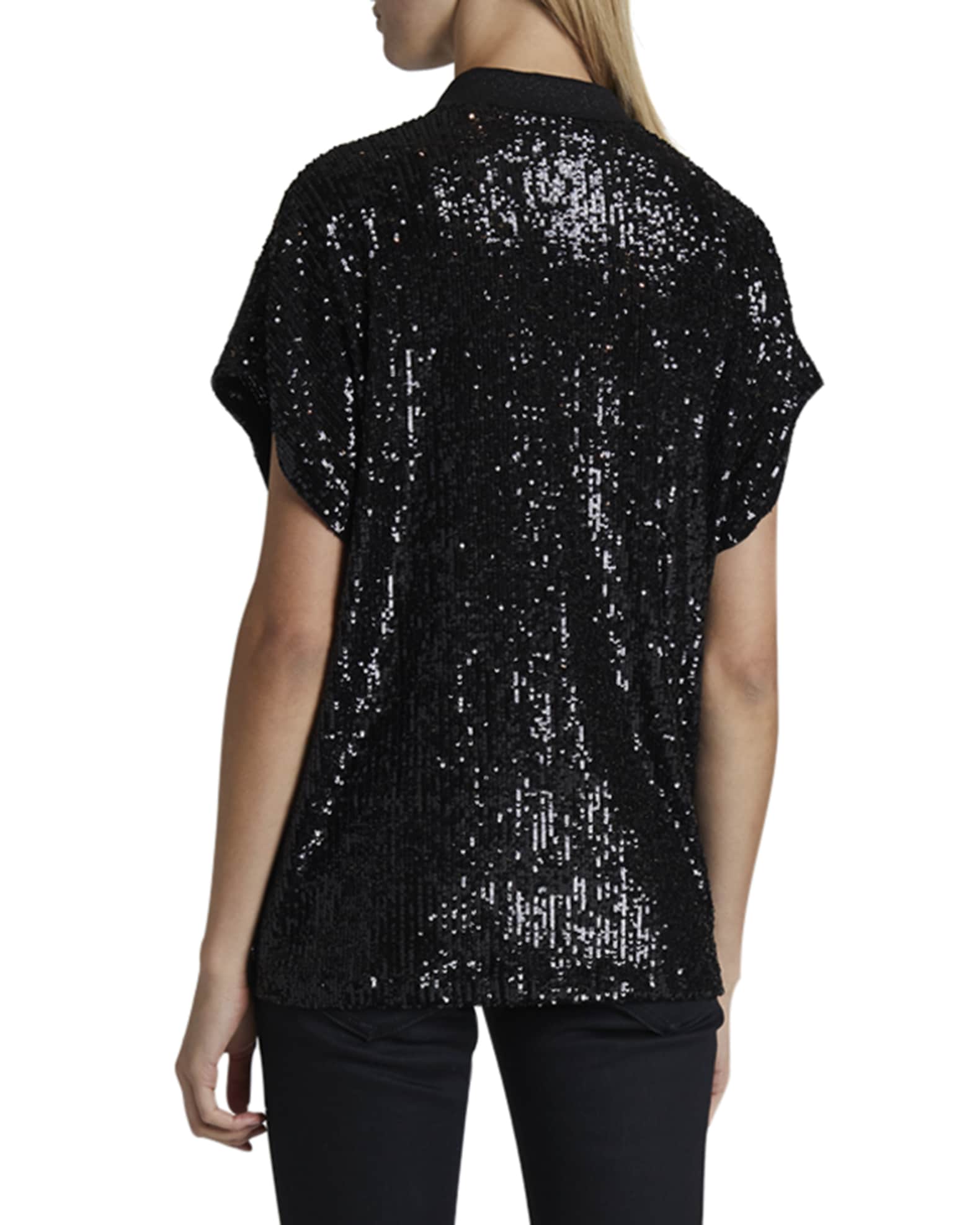 Sequined Short-Sleeve Polo Shirt and Matching Items | Neiman Marcus