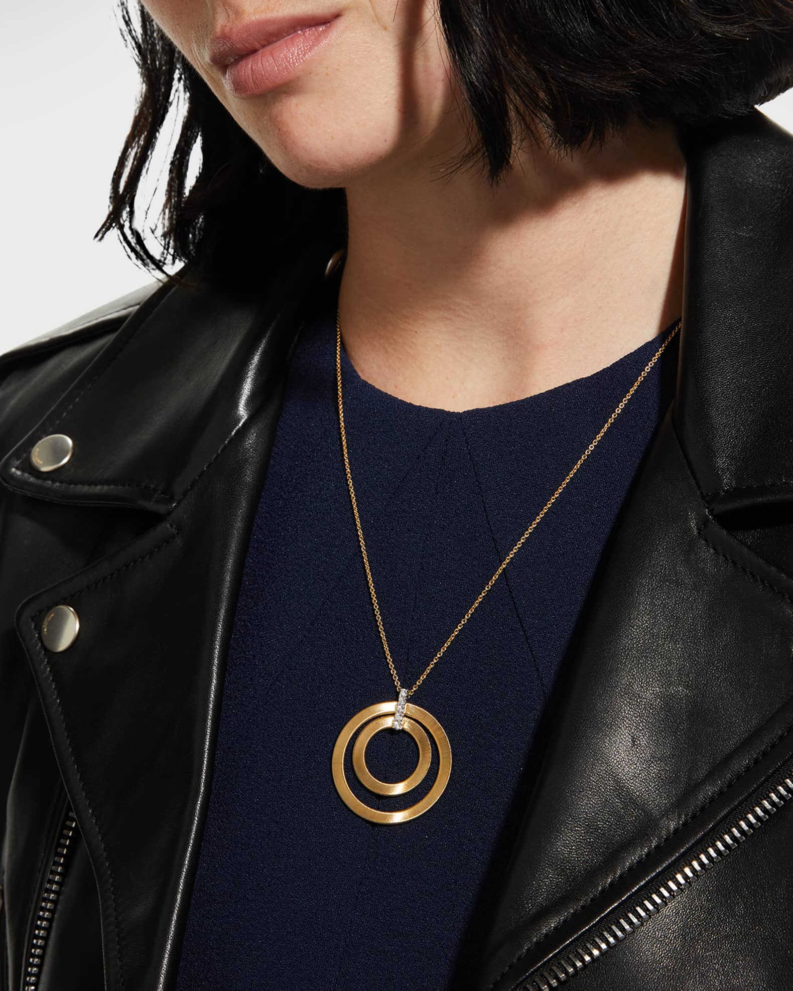 18K Gold Masai Concentric Circle Pendant with Diamonds 1