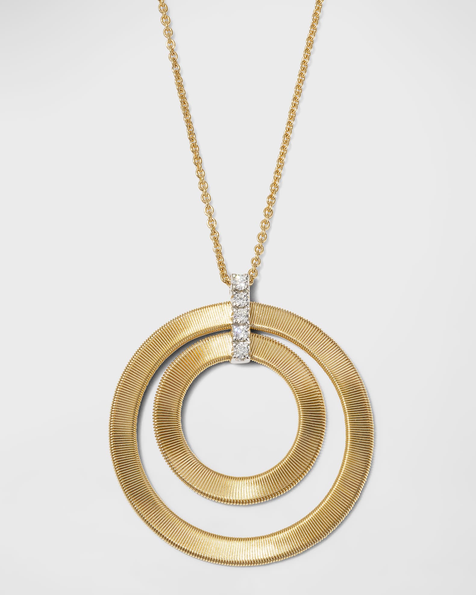 18K Gold Masai Concentric Circle Pendant with Diamonds 0
