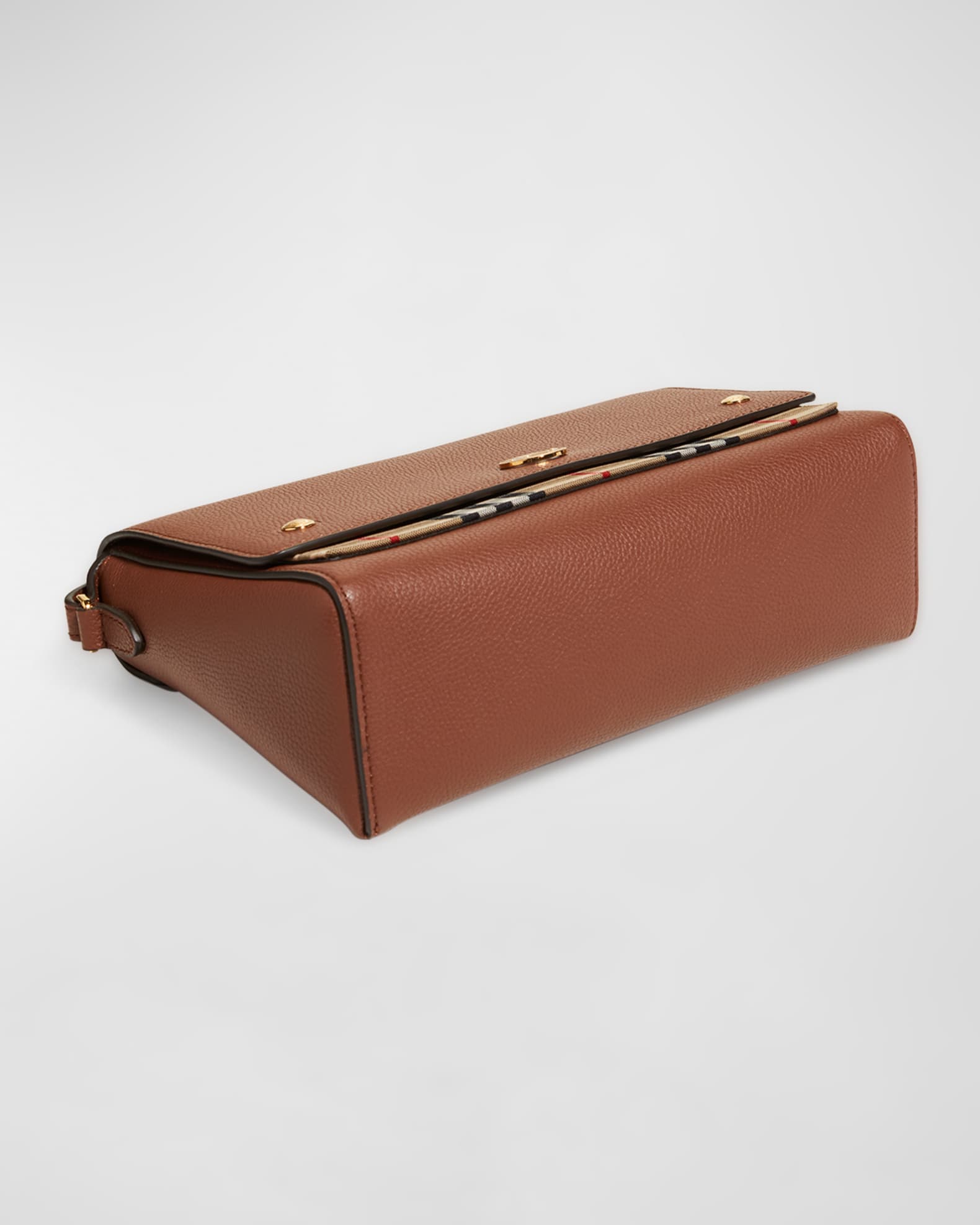 Burberry Note Medium Vintage Check & Leather Crossbody Bag with Logo