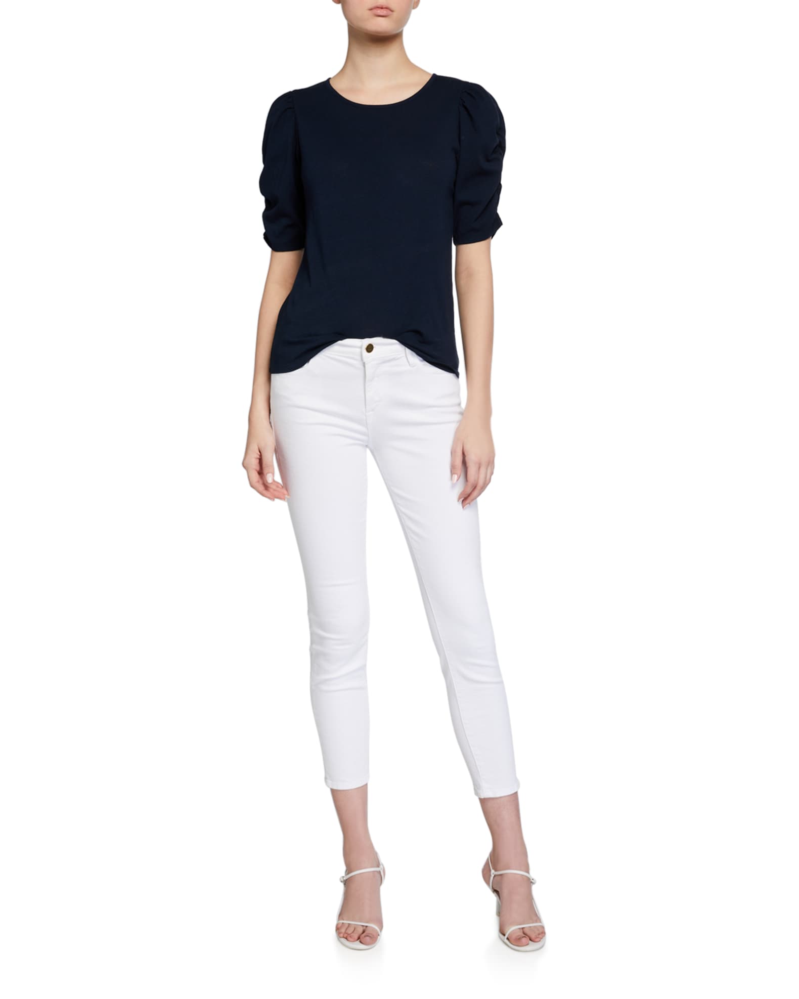 FRAME Le Color Cropped Skinny Jeans | Neiman Marcus