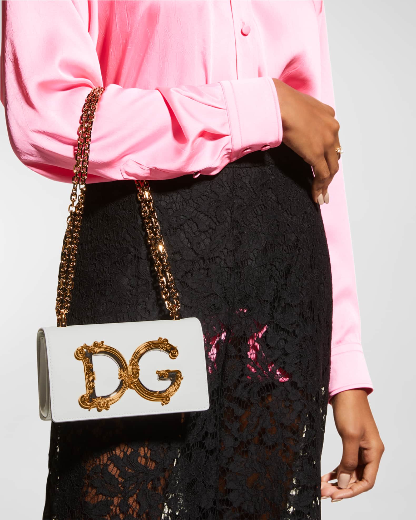 DG Girls Barocco Leather Shoulder Bag 1