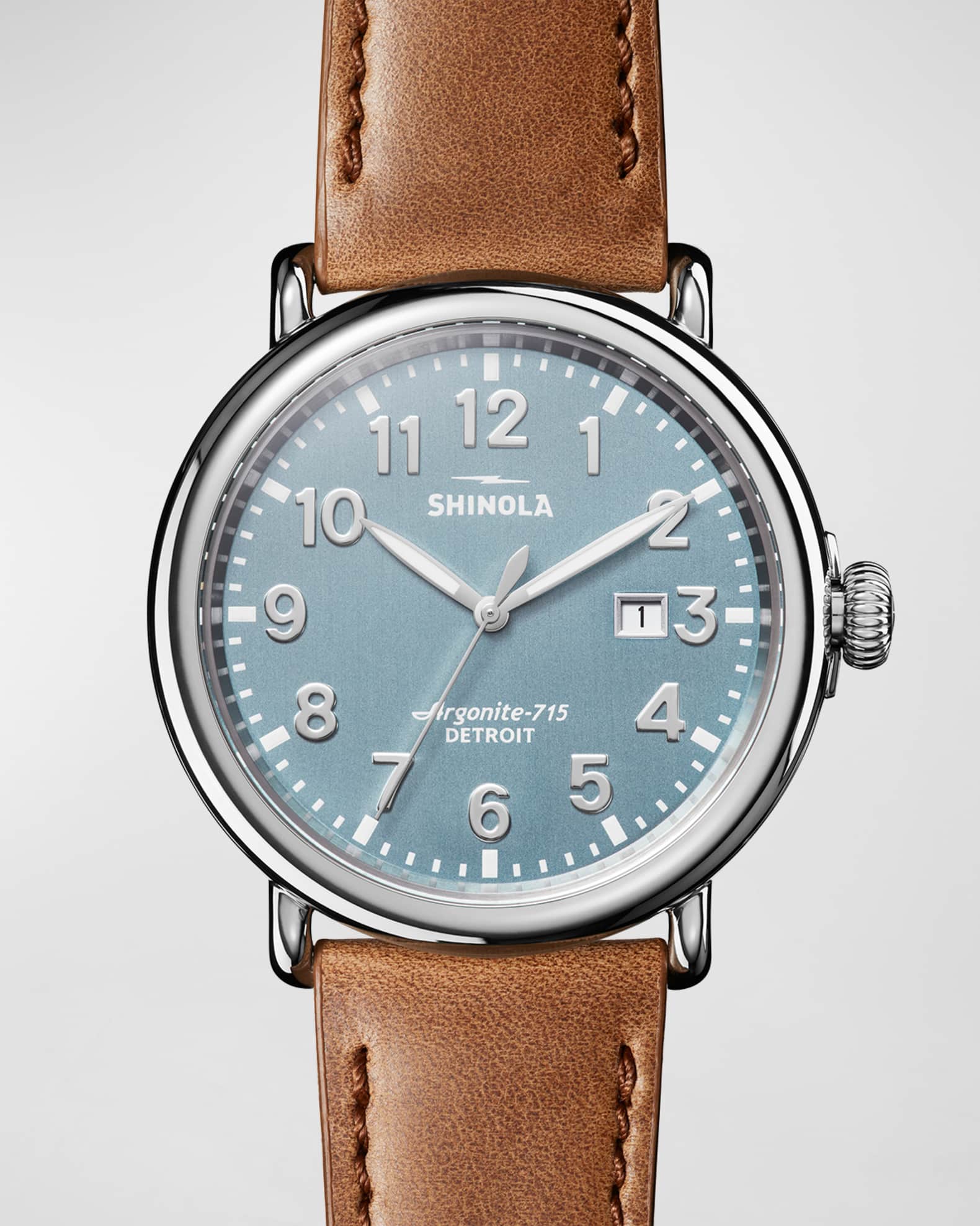 Shinola Men s 47mm Runwell 3HD Watch with Leather Strap Neiman