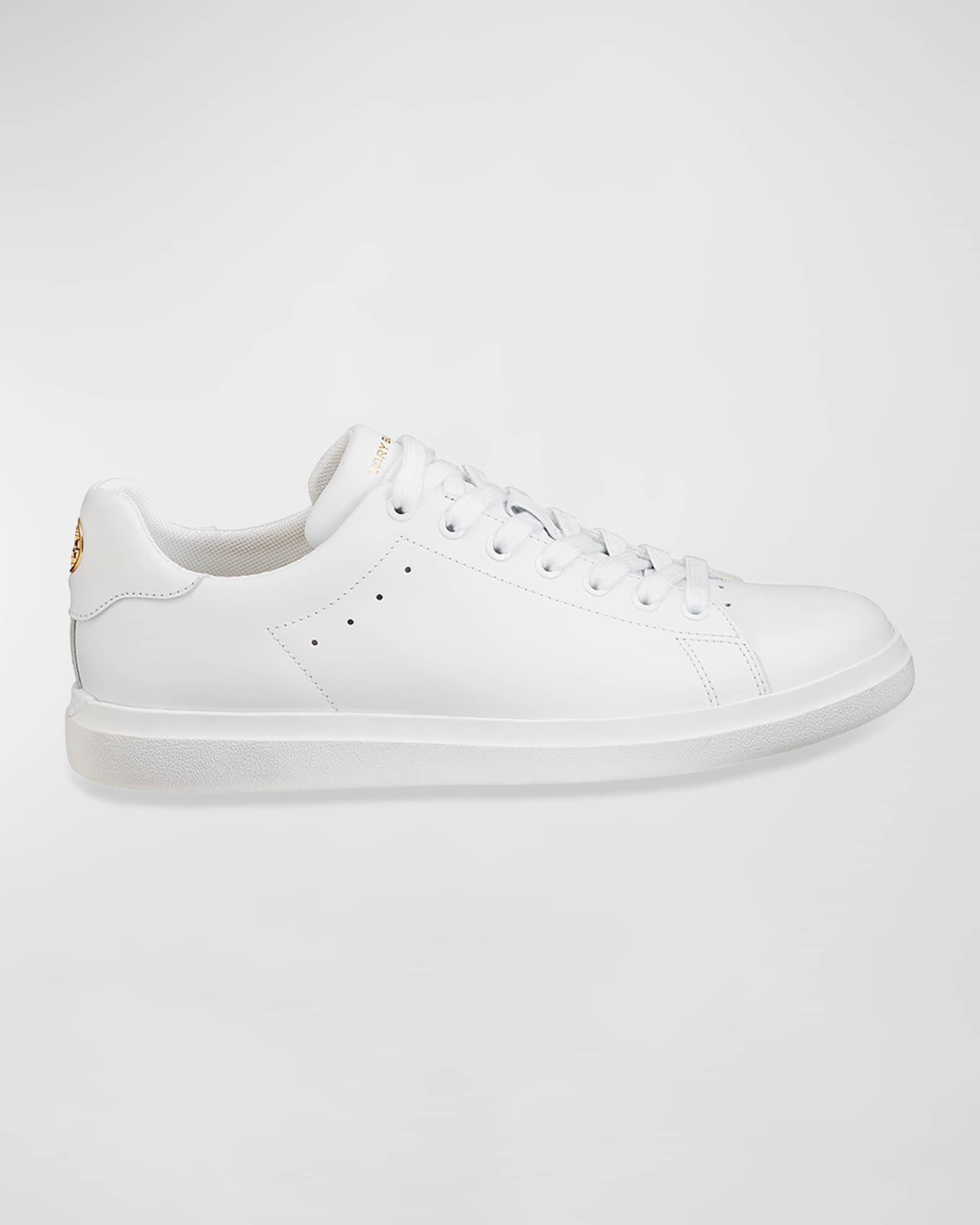 Tory Burch Clover Metallic Low-Top Court Sneakers