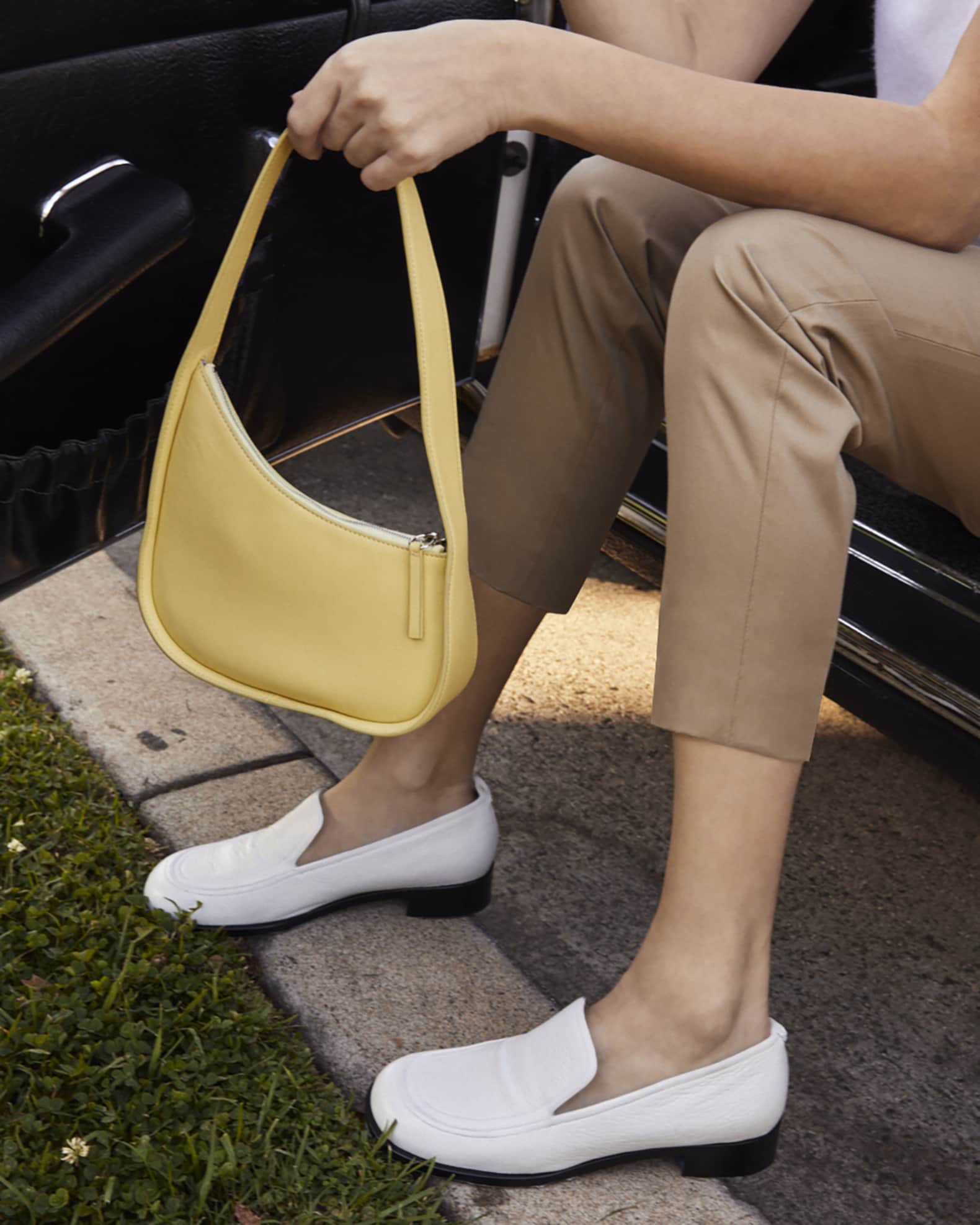 THE ROW Half Moon Shoulder Bag in Smooth Calfskin | Neiman