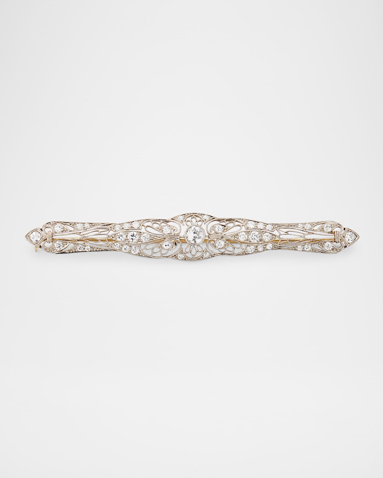 Estate Platinum Filigree Edwardian Pin 0