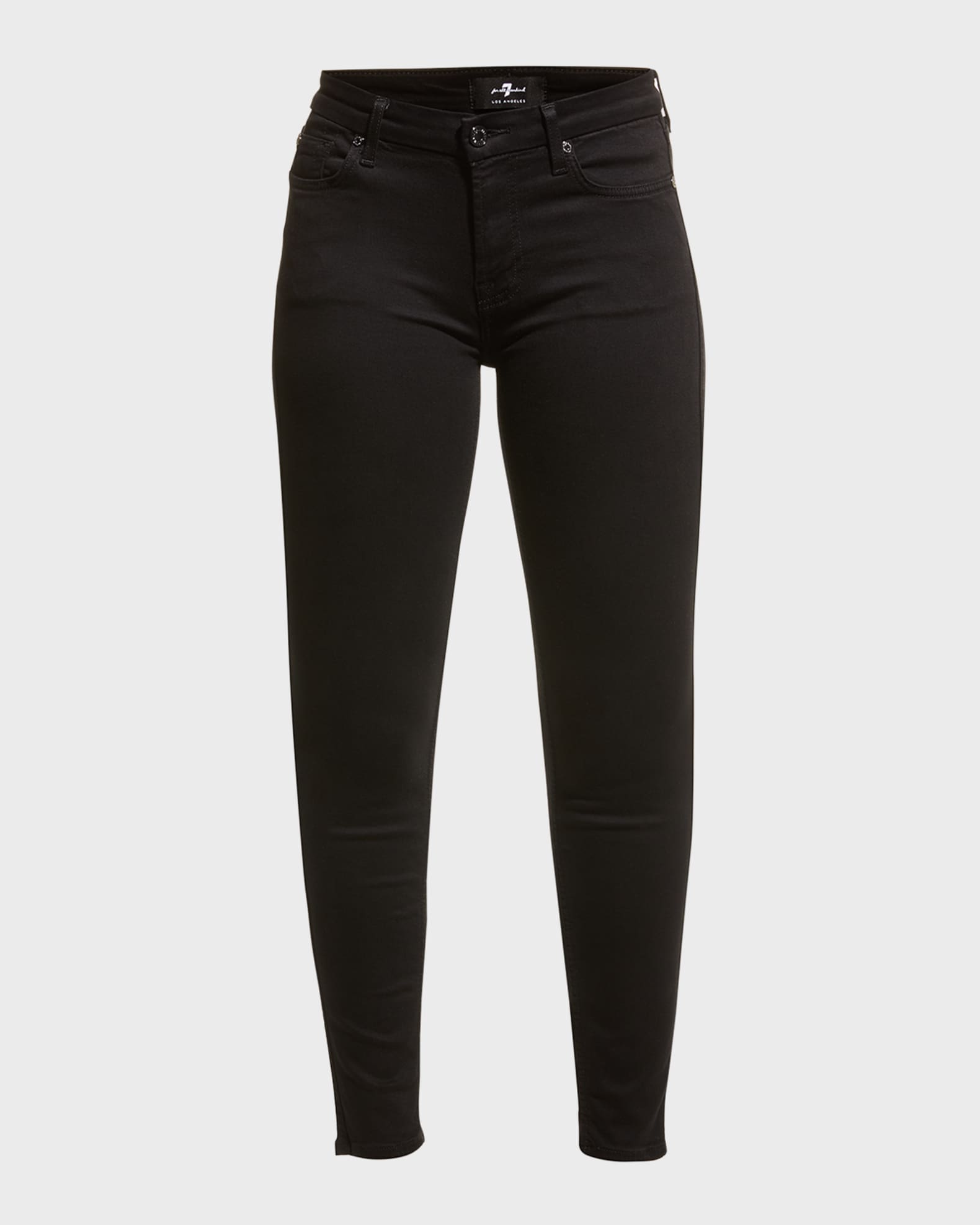 7 for all mankind The Ankle Skinny Jeans, Black | Neiman Marcus
