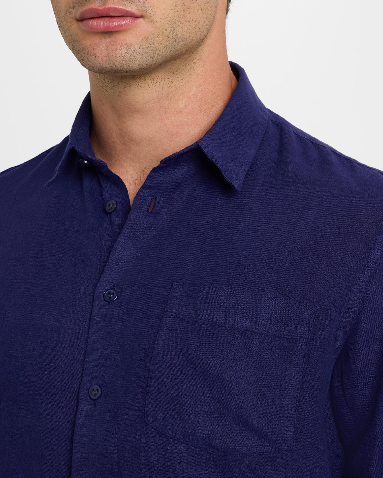 VILEBREQUIN Men Linen Shirt Mineral Dye Solid