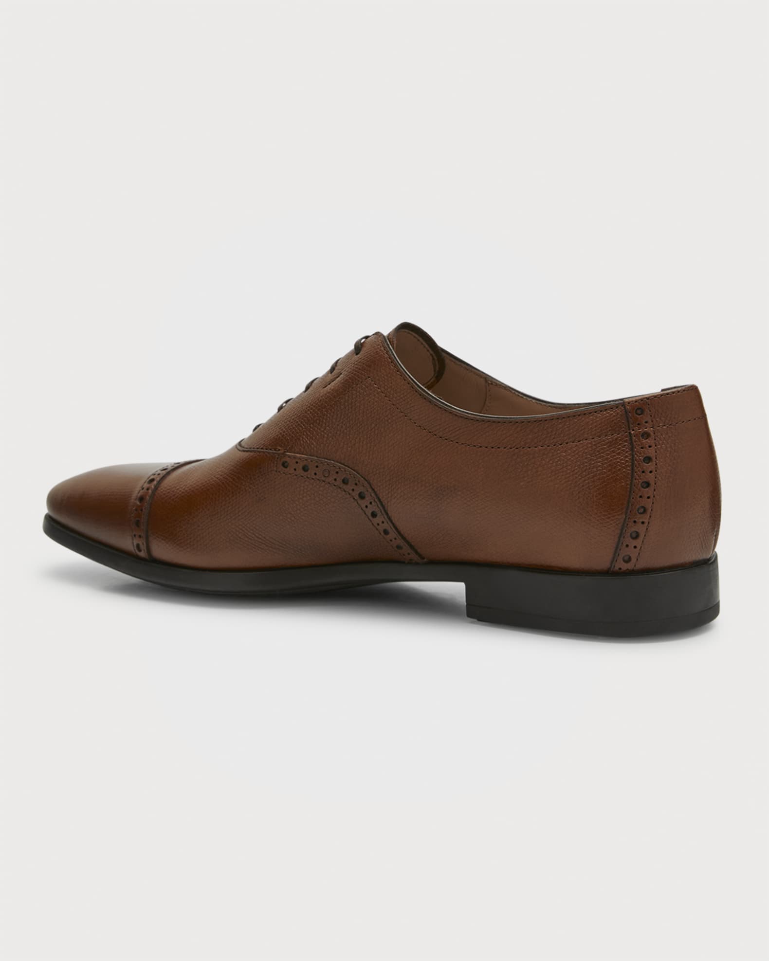 Salvatore Ferragamo Men's Riley Saddle Pebbled Leather Oxford Shoes ...