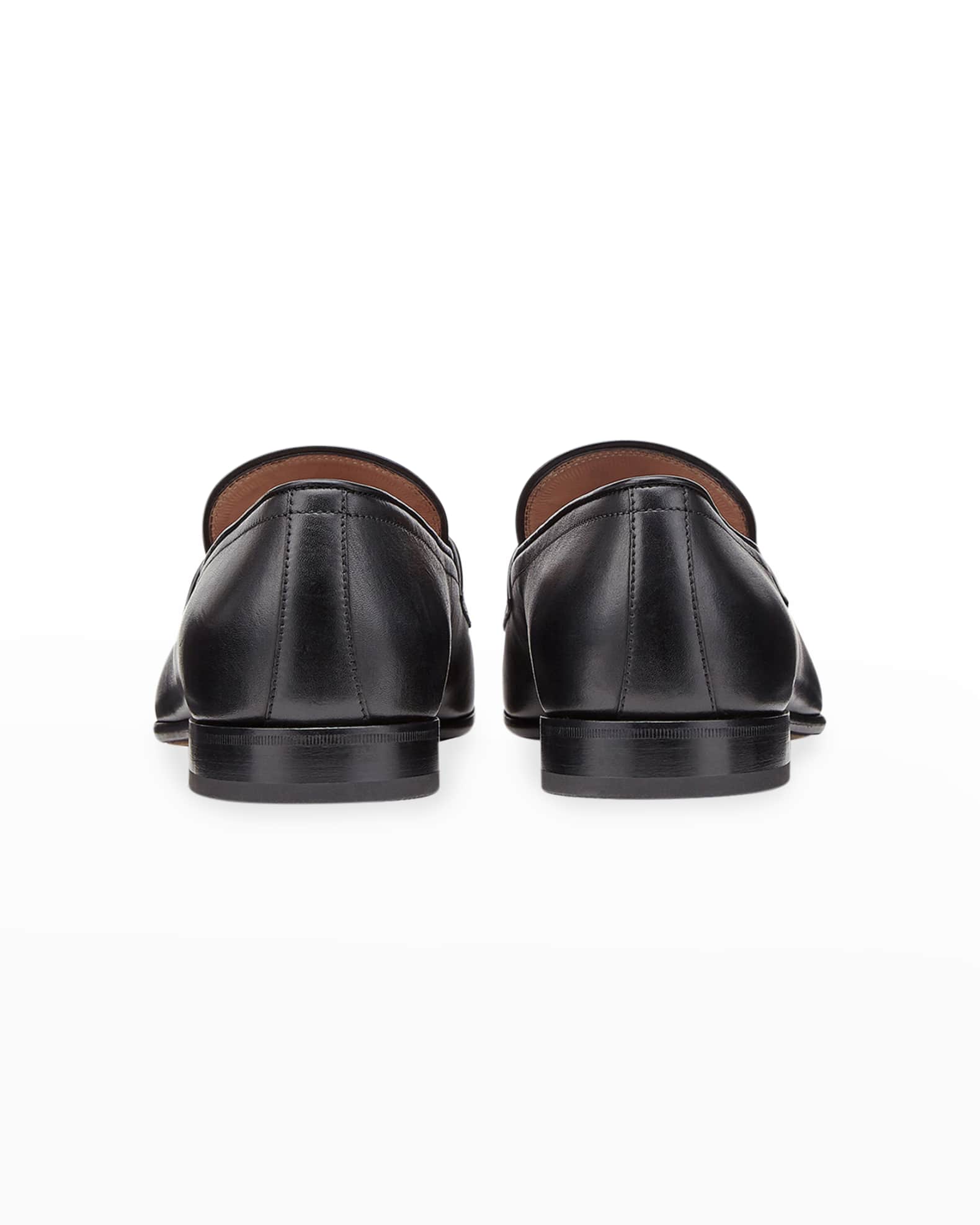 Ferragamo Men's Reno Leather Loafers with Matte Gancini Bit | Neiman Marcus
