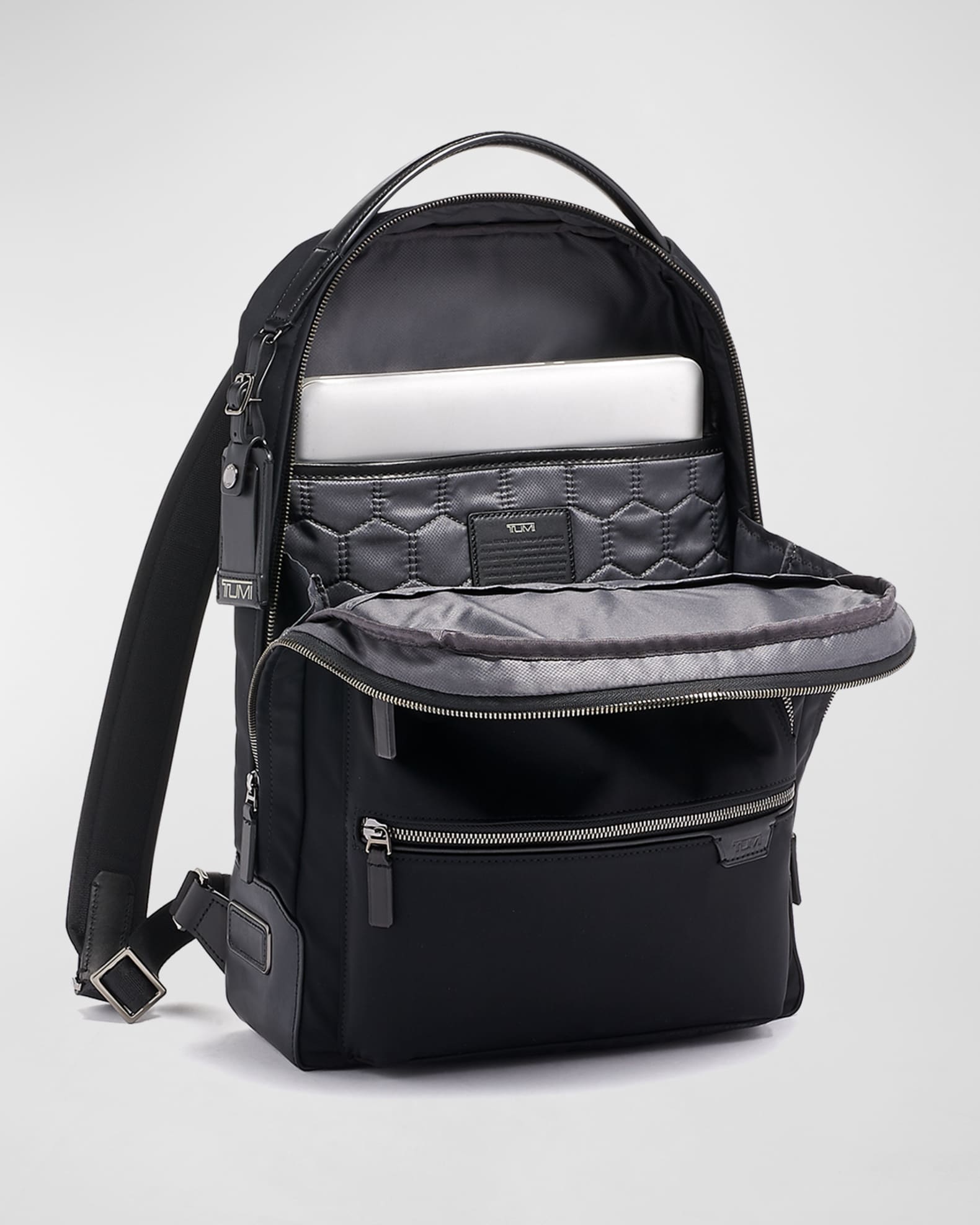 Tumi Arrive Black Leather Larson Backpack