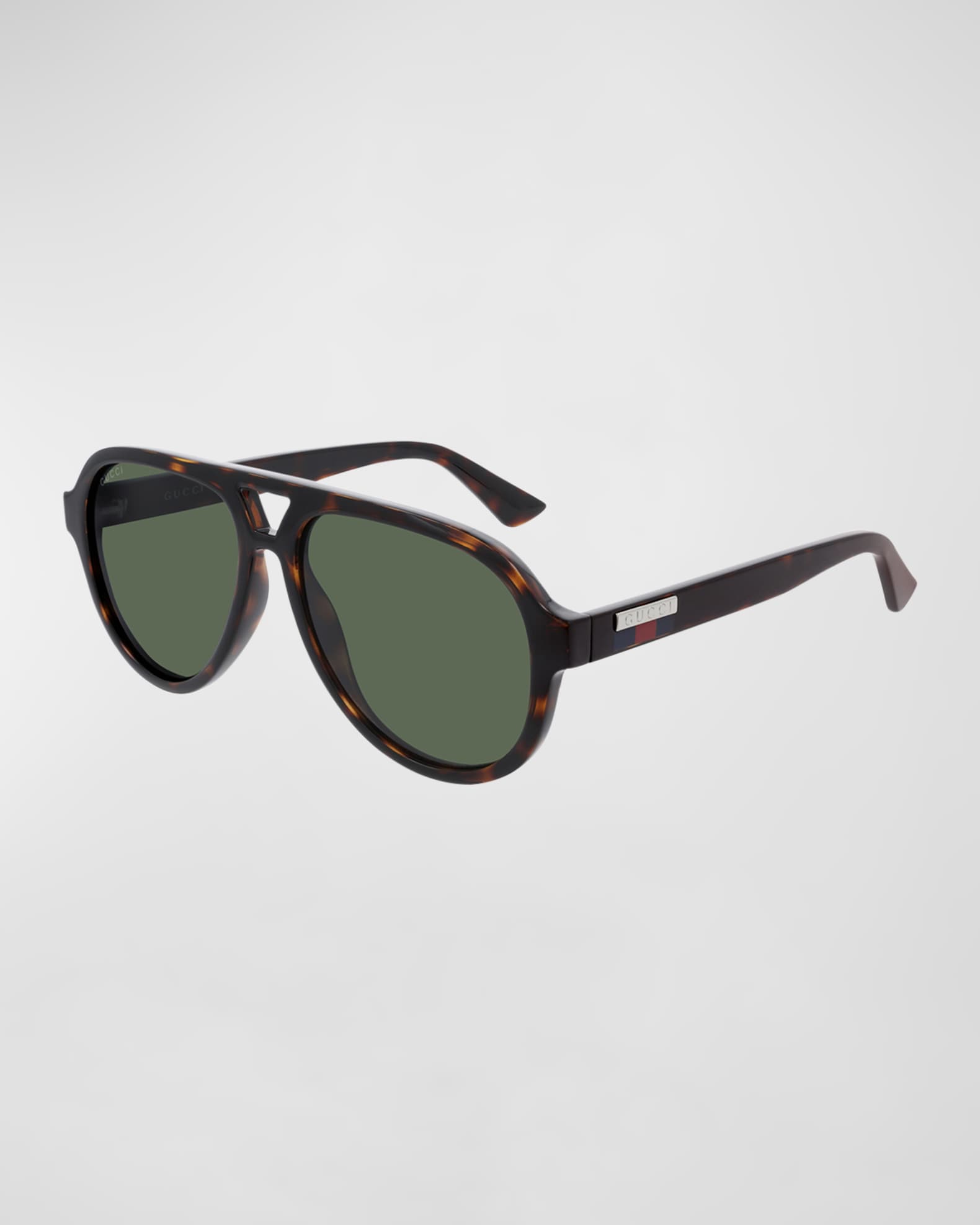 Gucci Men's  Havana Aviator Injection Sunglasses Neiman Marcus