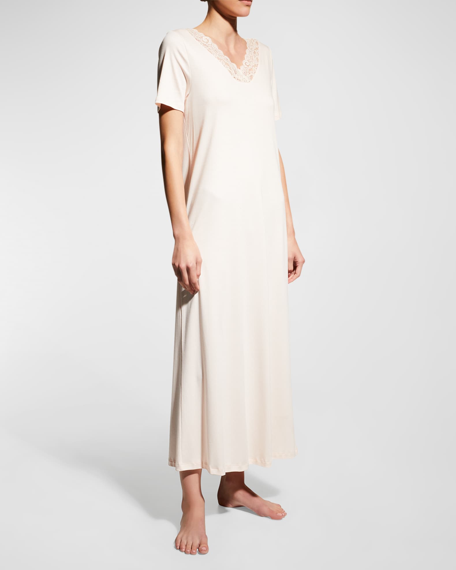 Short sleeve long nightgown on sale