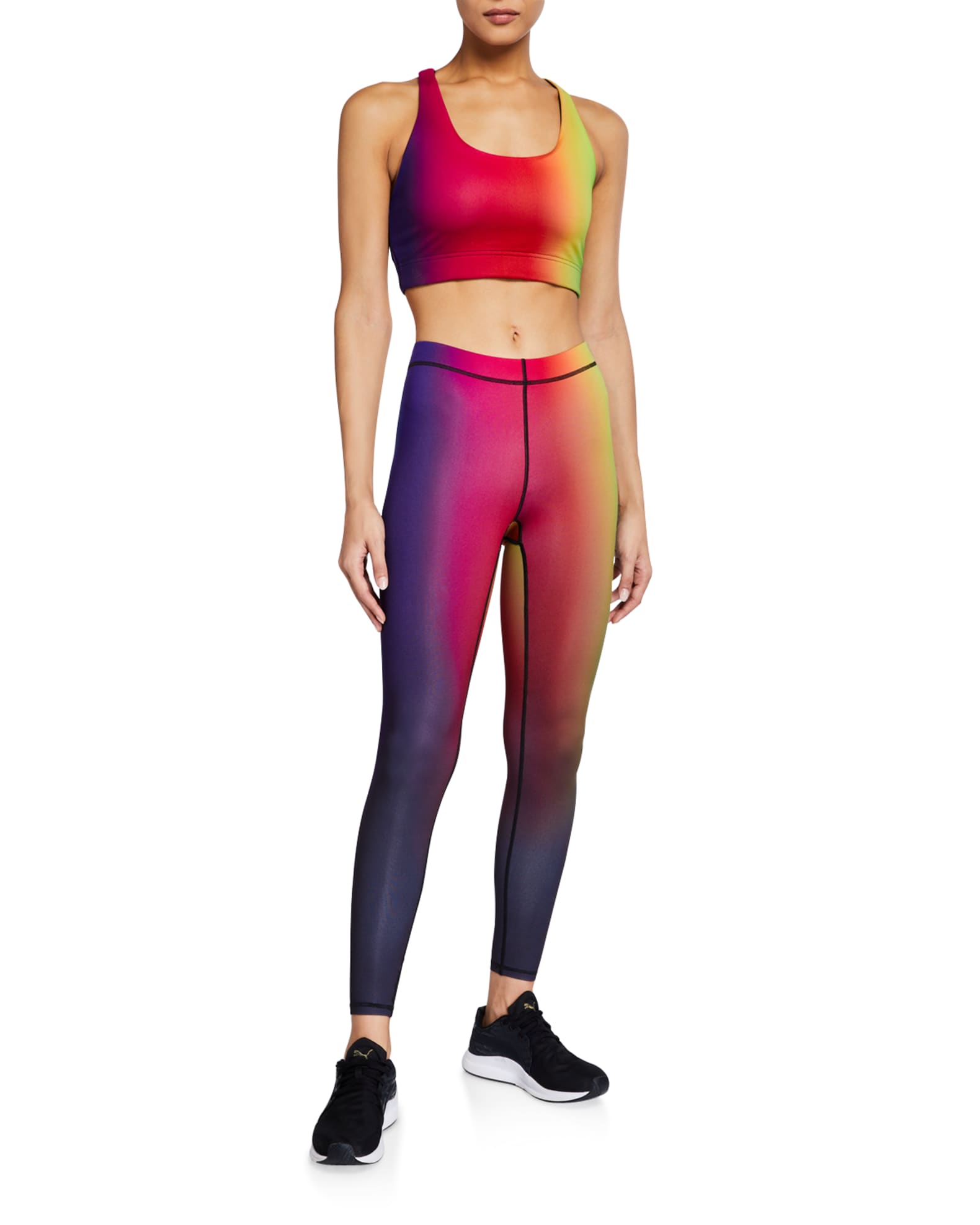Rainbow Gradient Printed Active Leggings and Matching Items