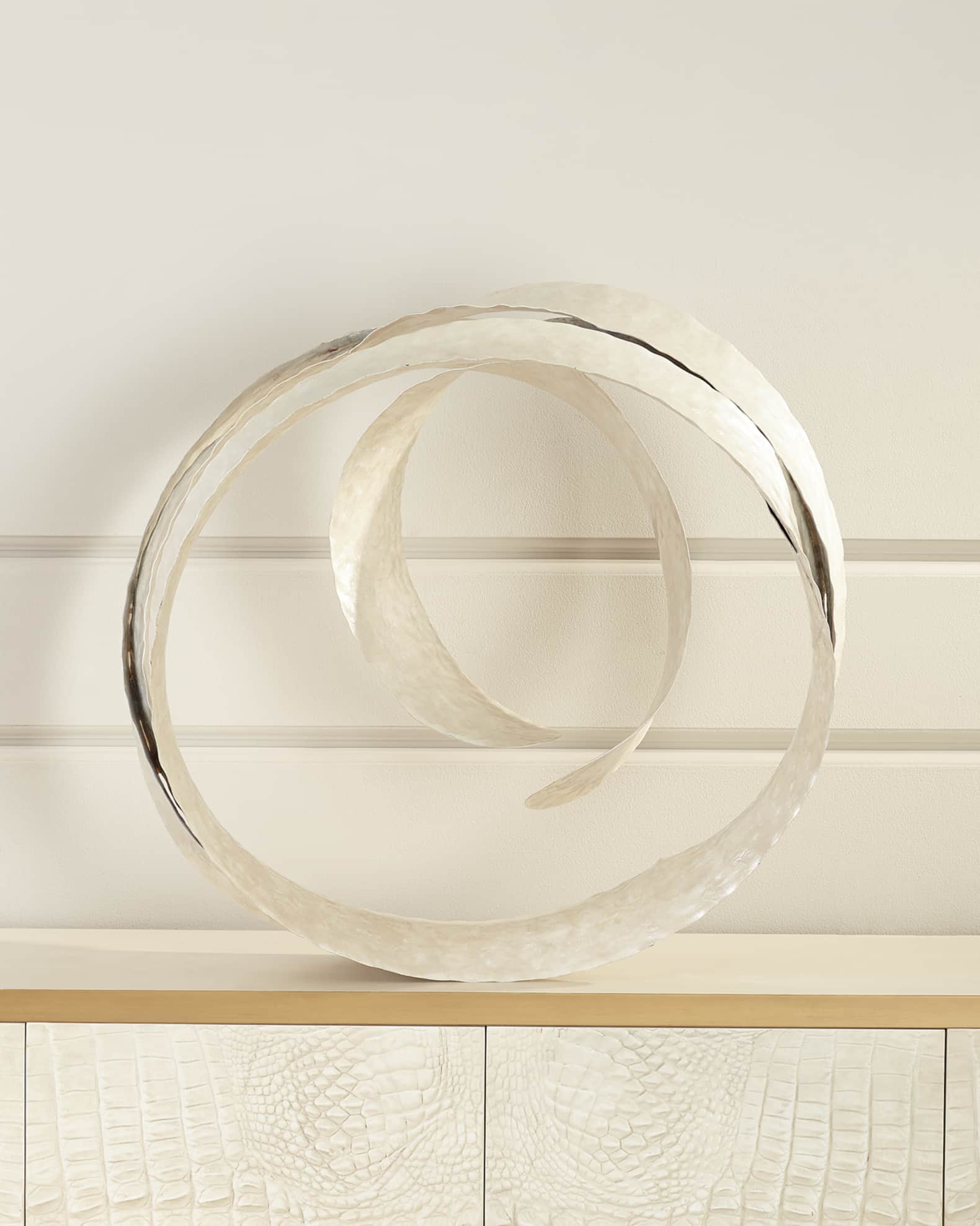 JohnRichard Collection Pearlized White Abstract Sculpture Neiman Marcus