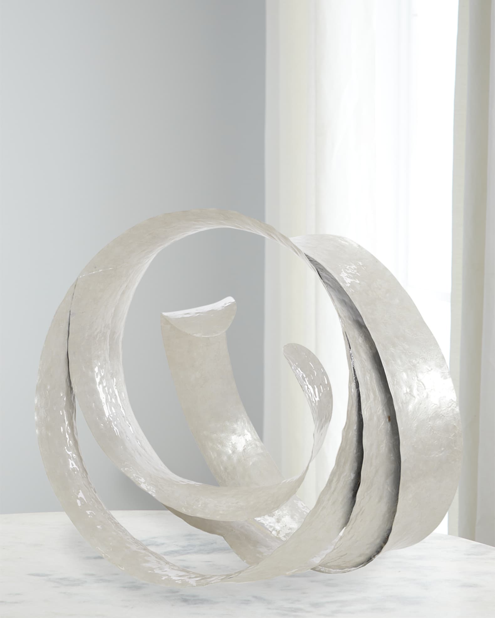 JohnRichard Collection Pearlized White Abstract Sculpture Neiman Marcus