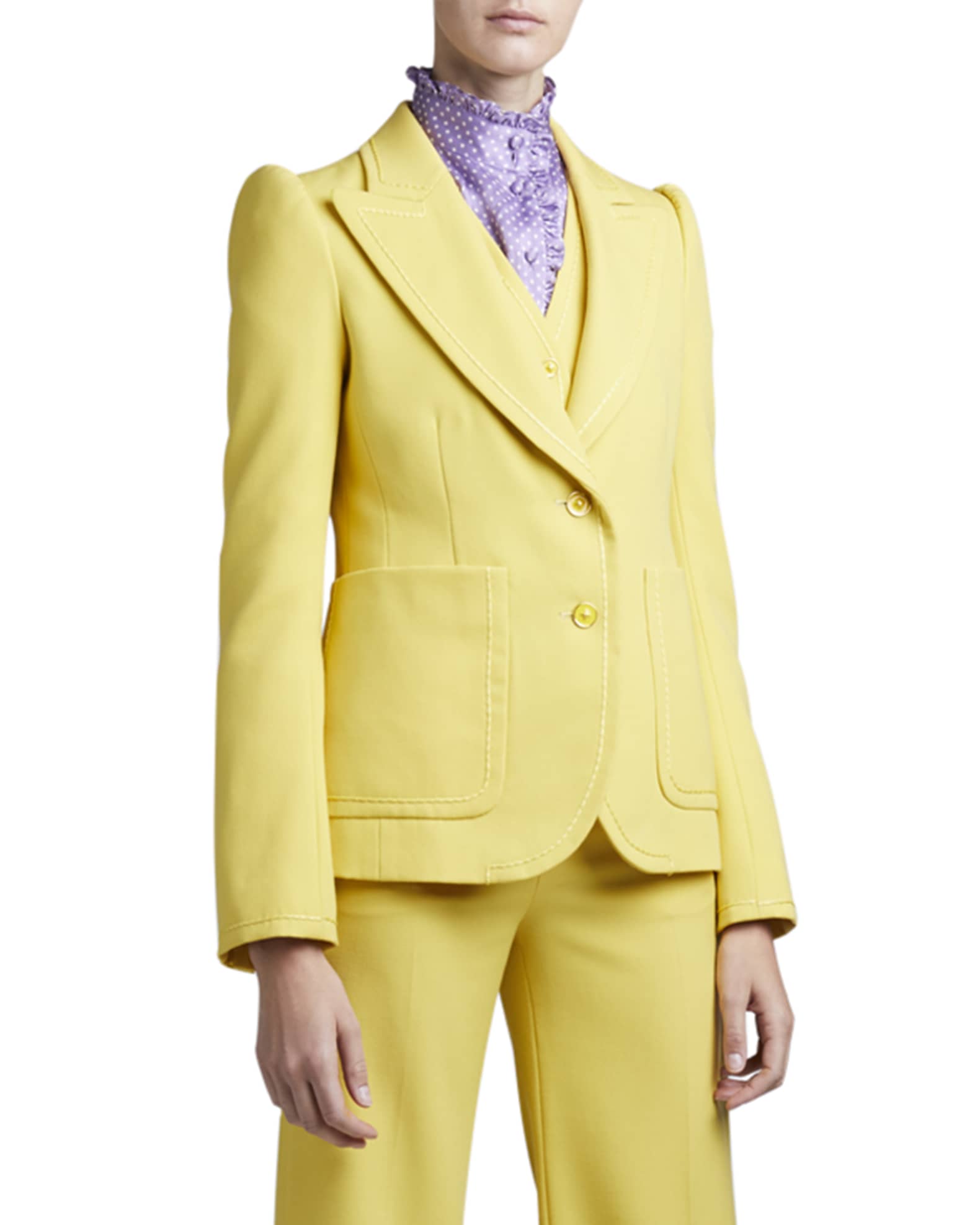 Fitted Puff-Sleeve Blazer 0