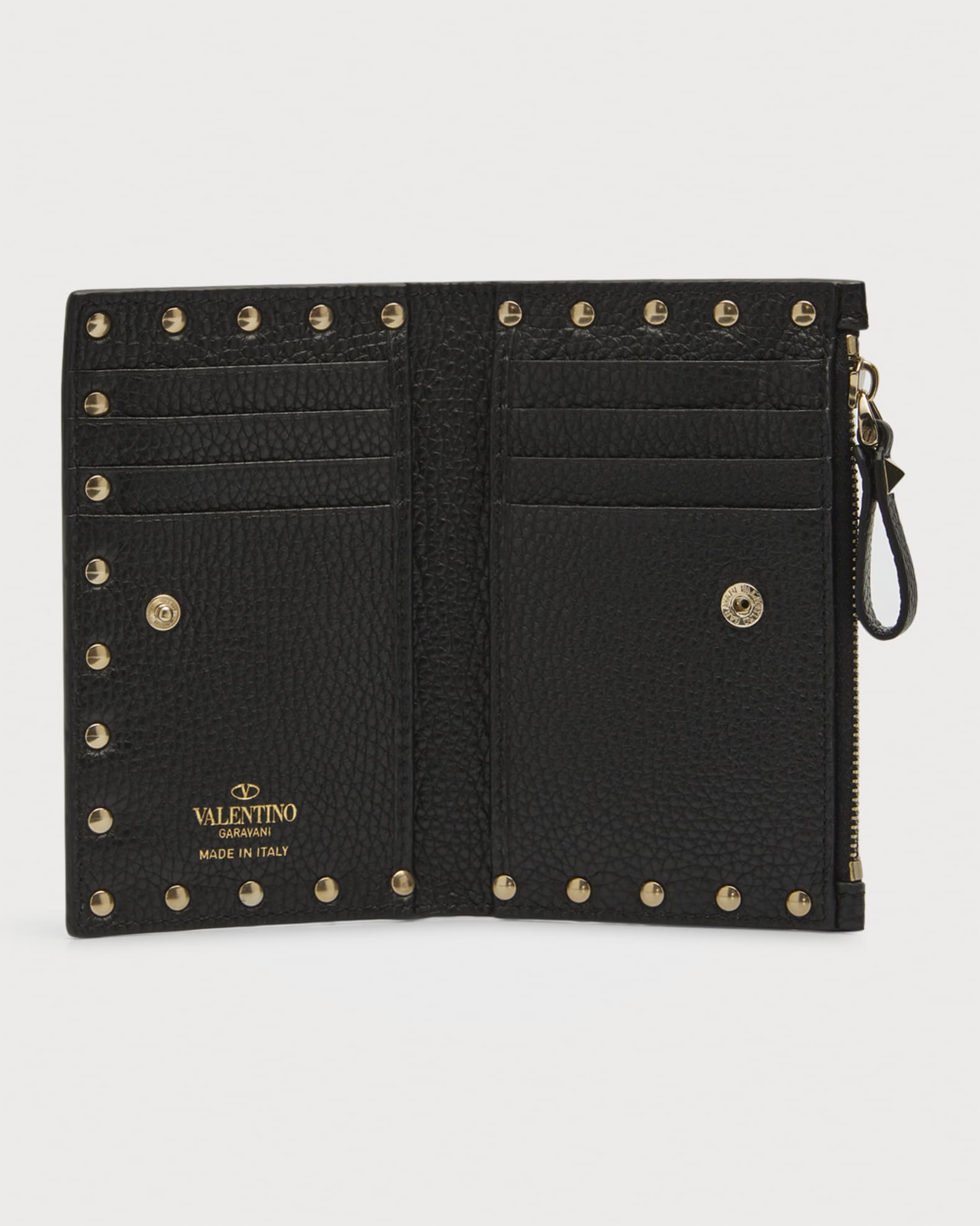 Valentino Garavani Rockstud Leather Zip Coin Purse/Card Holder | Neiman ...