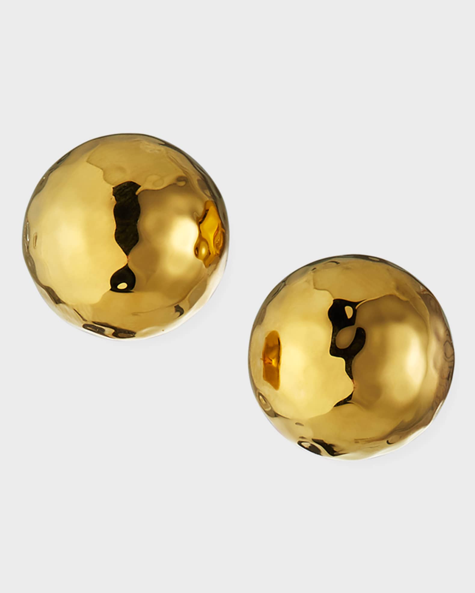 Hammered Gold Dome Stud Earrings 0