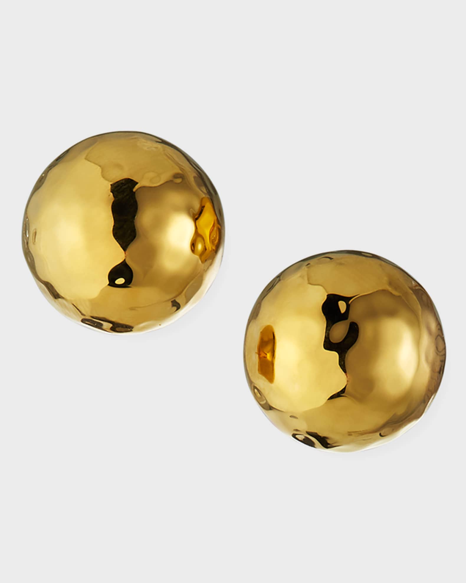 Hammered Gold Dome Stud Earrings 0