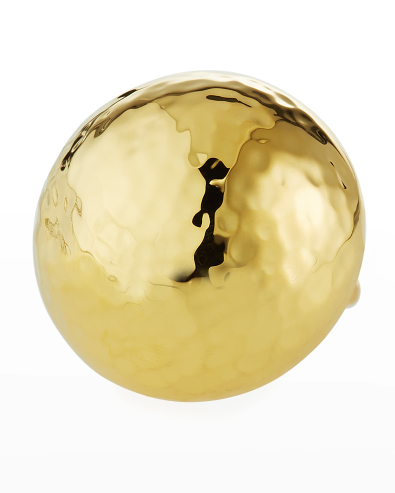 Hammered Gold Dome Statement Ring, Adjustable 0