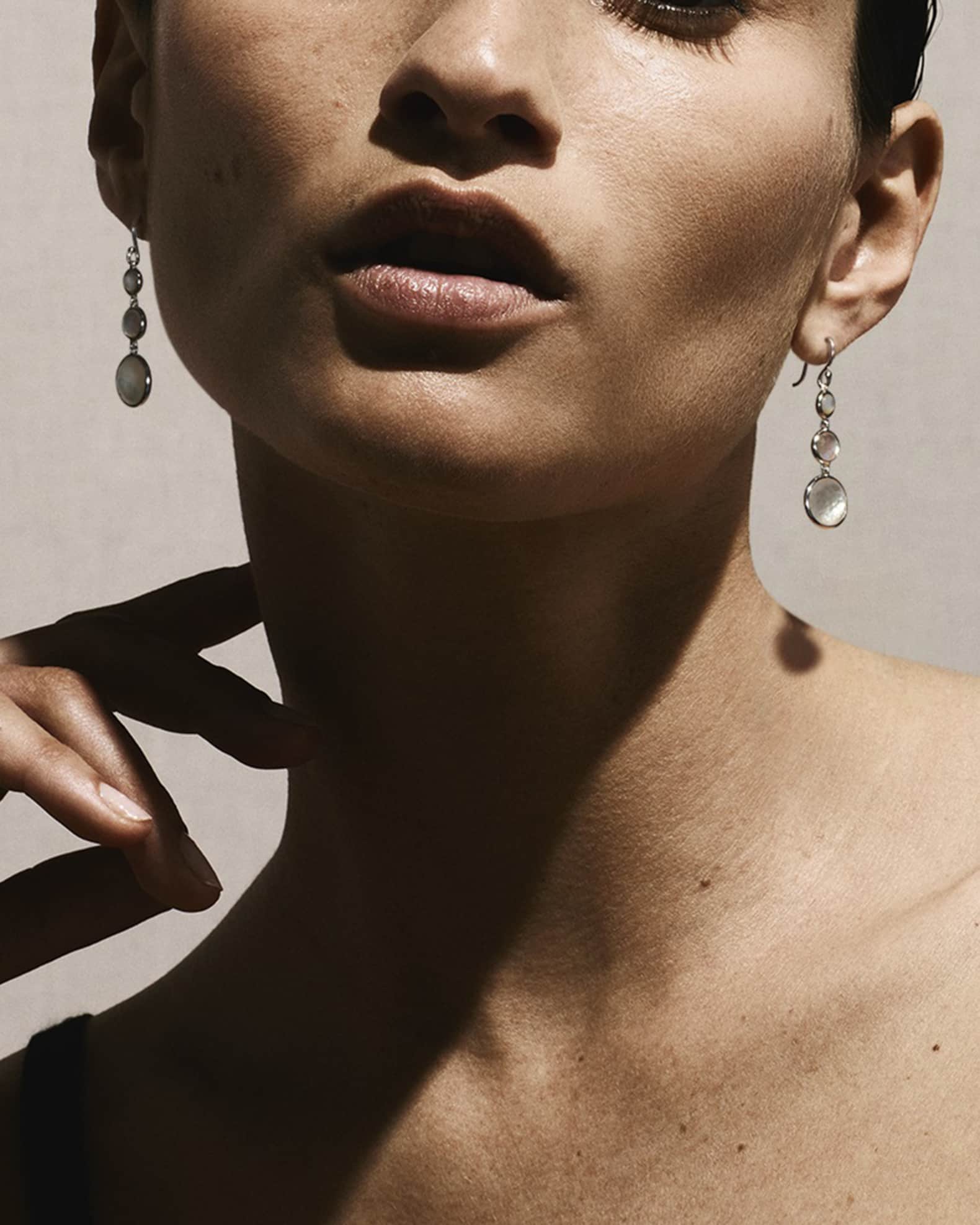 Lollitini 3-Stone Drop Earrings in Sterling Silver 1