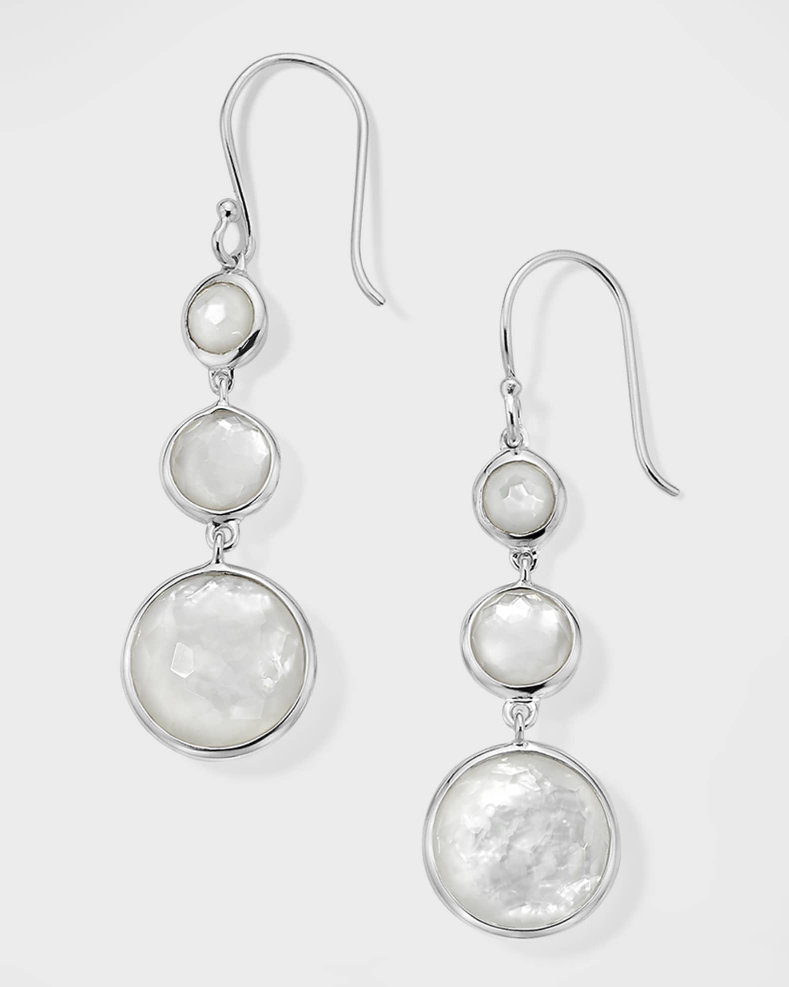 Lollitini 3-Stone Drop Earrings in Sterling Silver 0