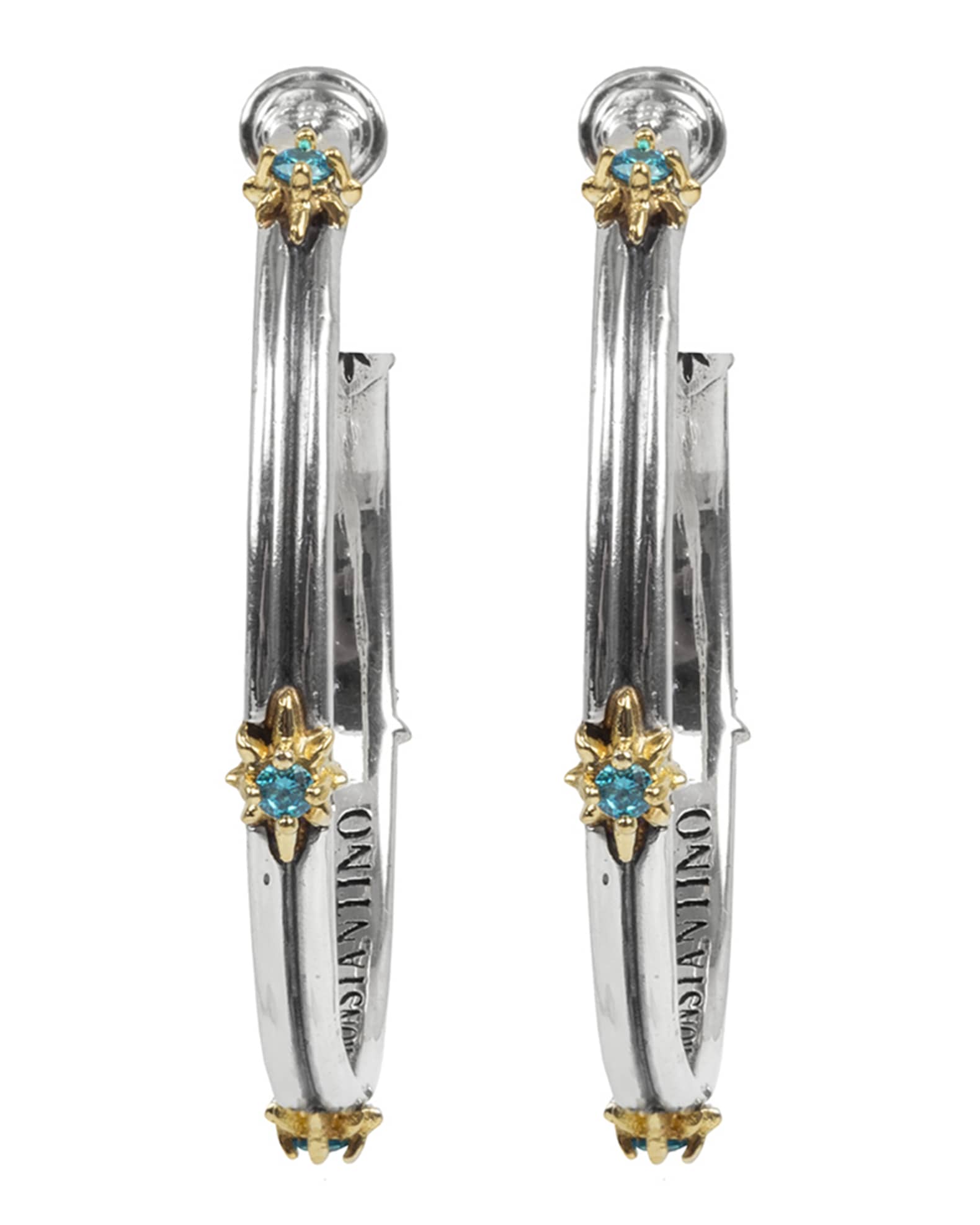 Astria Blue Spinel Hoop Earrings 0