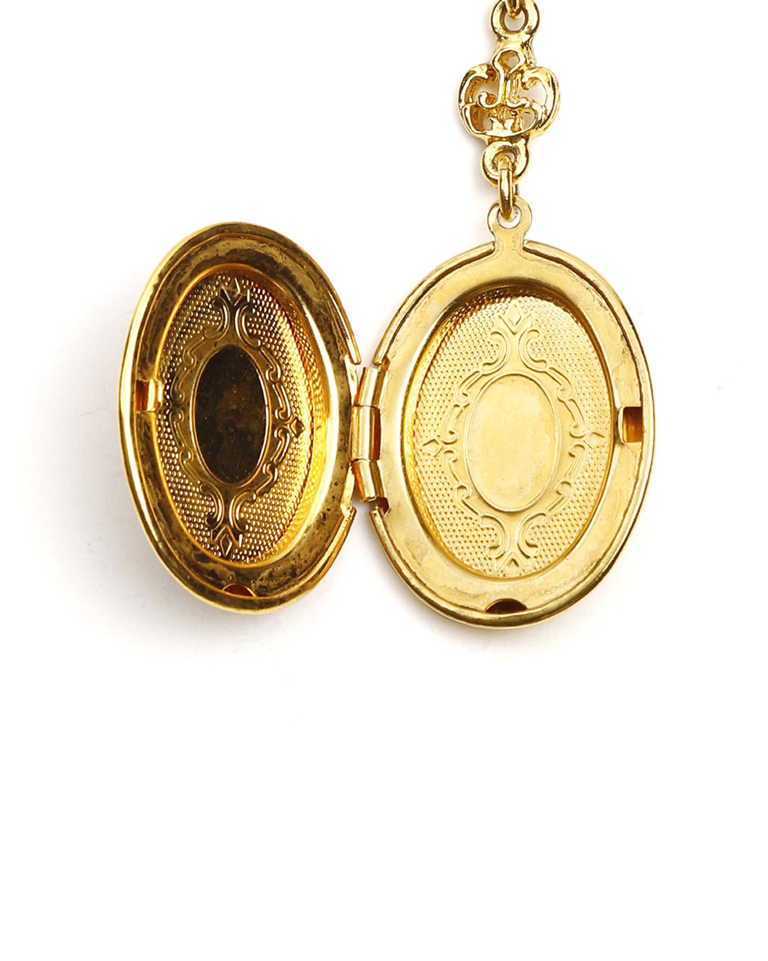 Ben-Amun Jeweled Oval Locket Necklace | Neiman Marcus