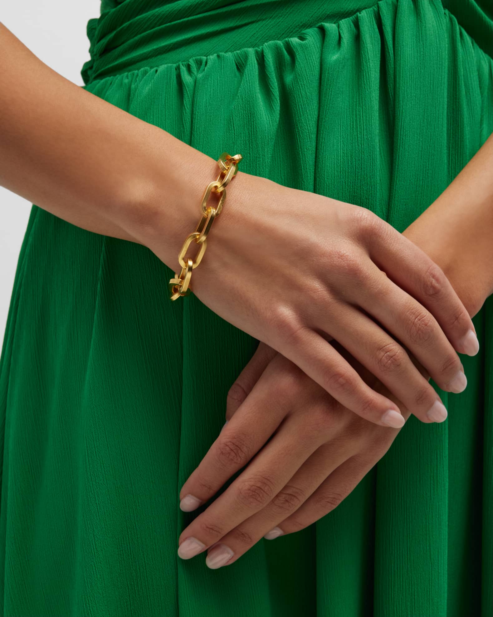 Ben-Amun 24k Gold Electroplate Oval Link Chain Bracelet Neiman