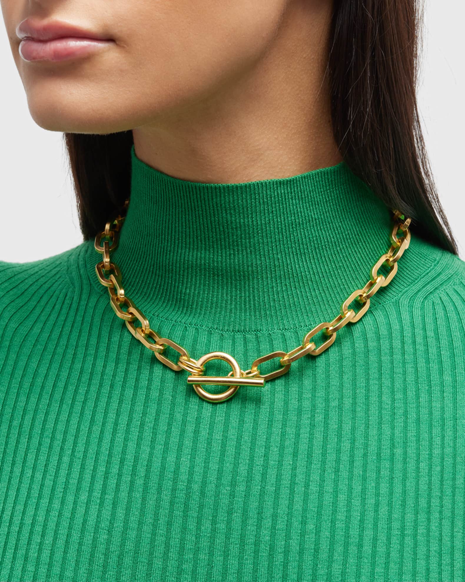 24k Gold Electroplate Oval Link Chain Necklace 1