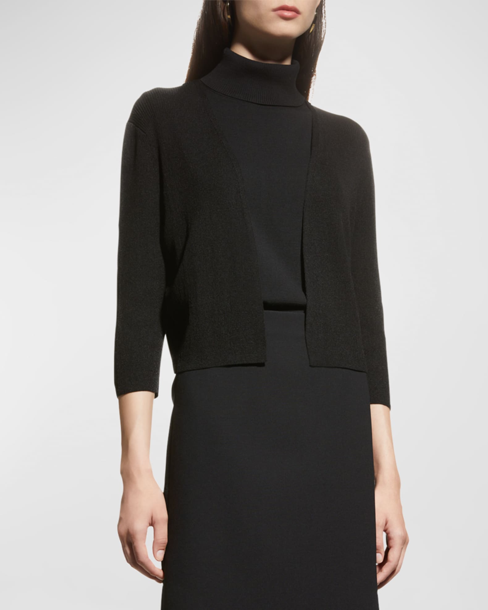 Cropped Open-Front Cardigan 1