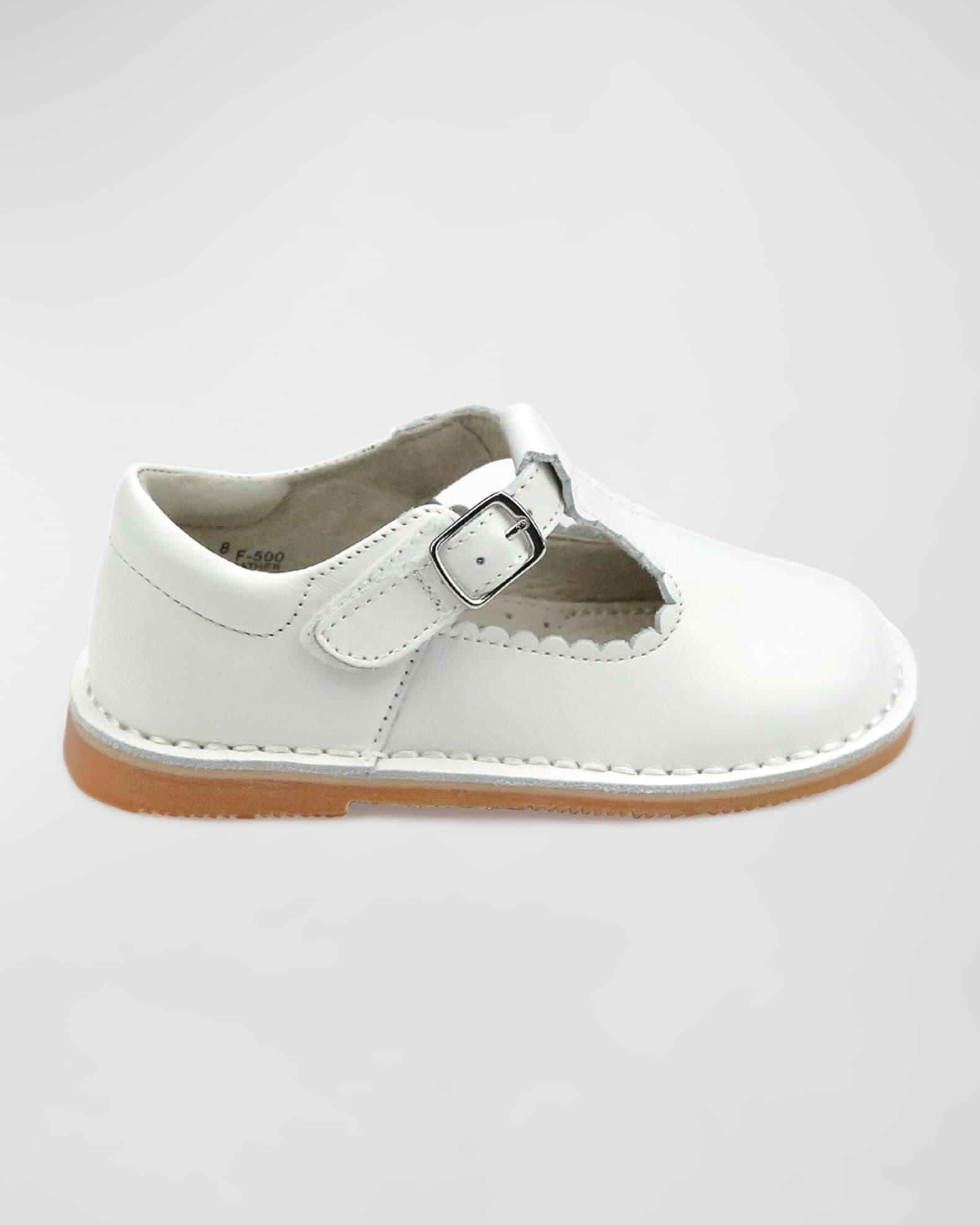 Girl's Selina Scalloped T-Strap Leather Mary Janes, Baby/Toddler/Kids 1