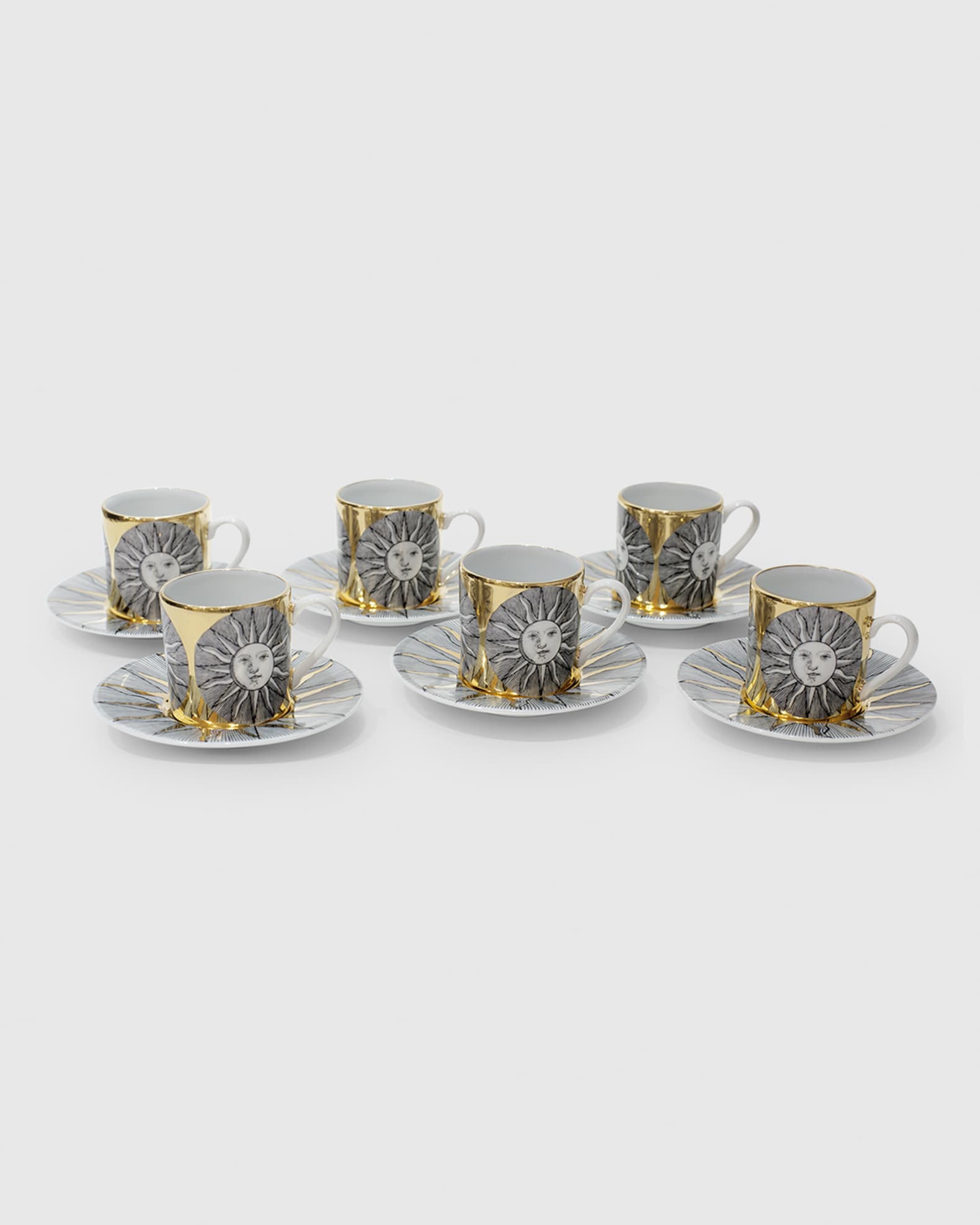 Set 6 Coffee Cups Sole Sunny Face 0
