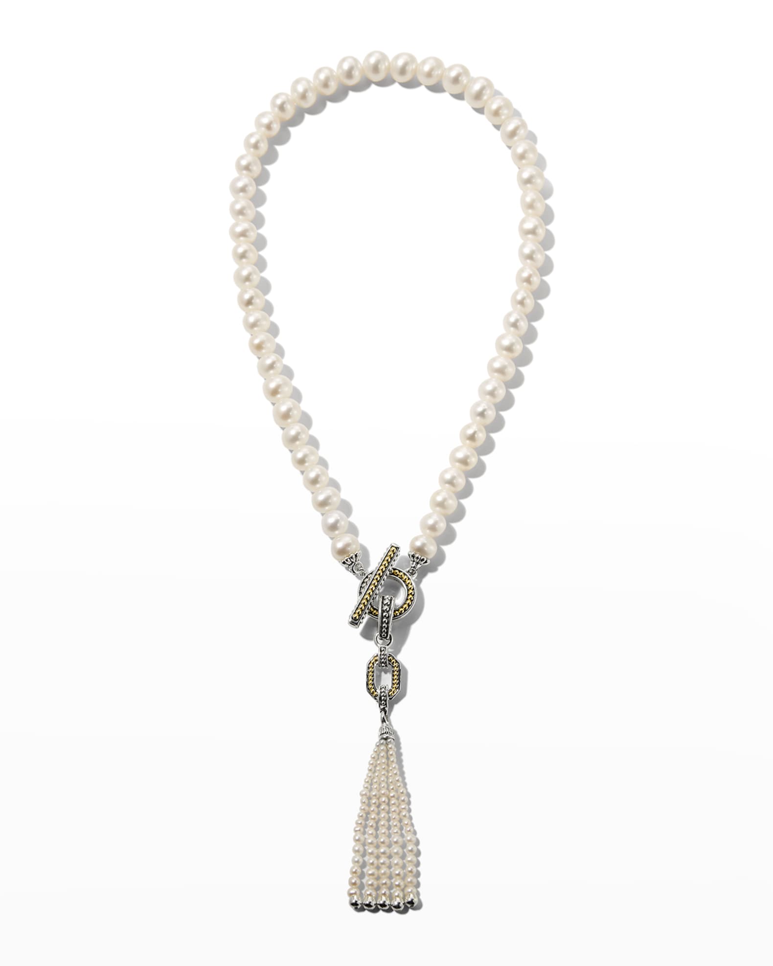 LAGOS Luna Pearl Tassel Pendant Necklace