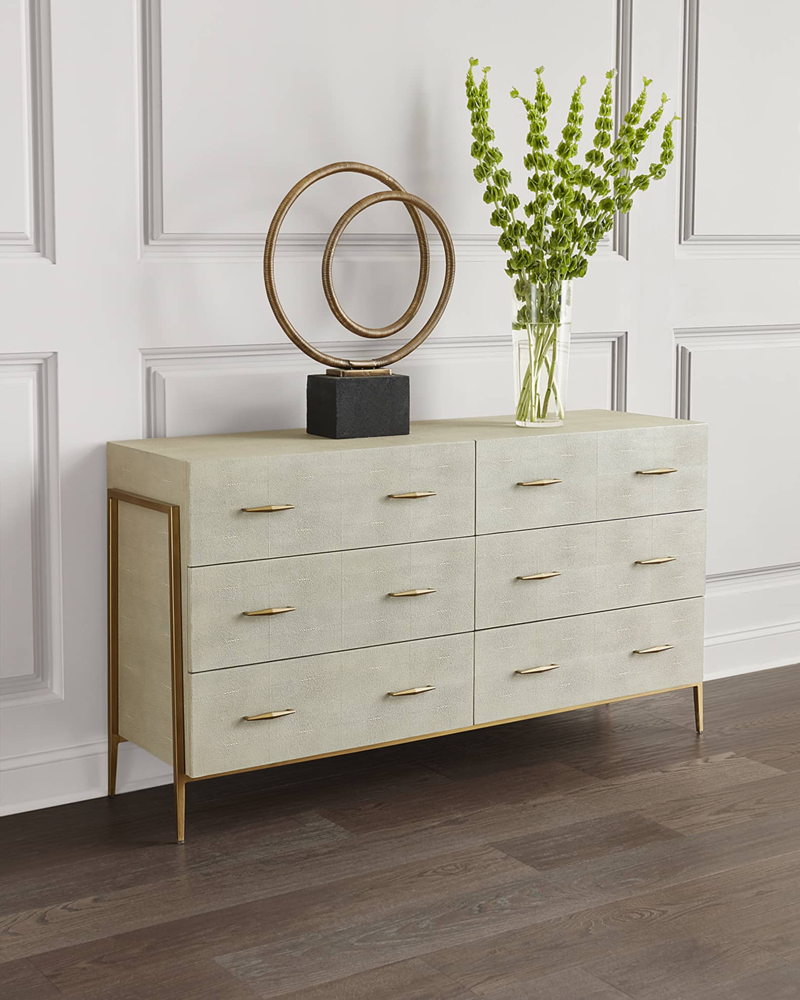 Morand Faux Shagreen 6-Drawer Chest 0