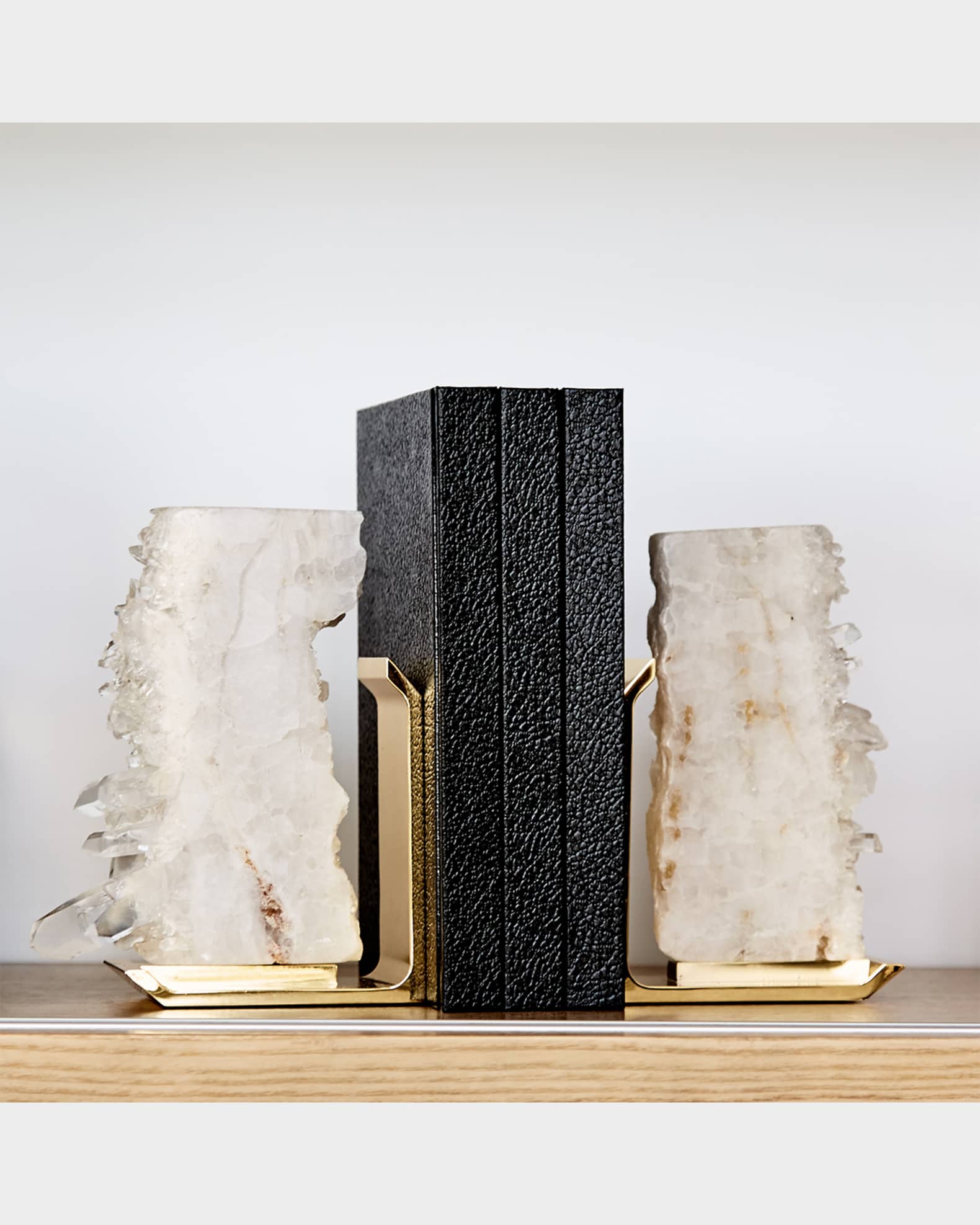 Fim Crystal Quartz Bookends, Set of 2 1