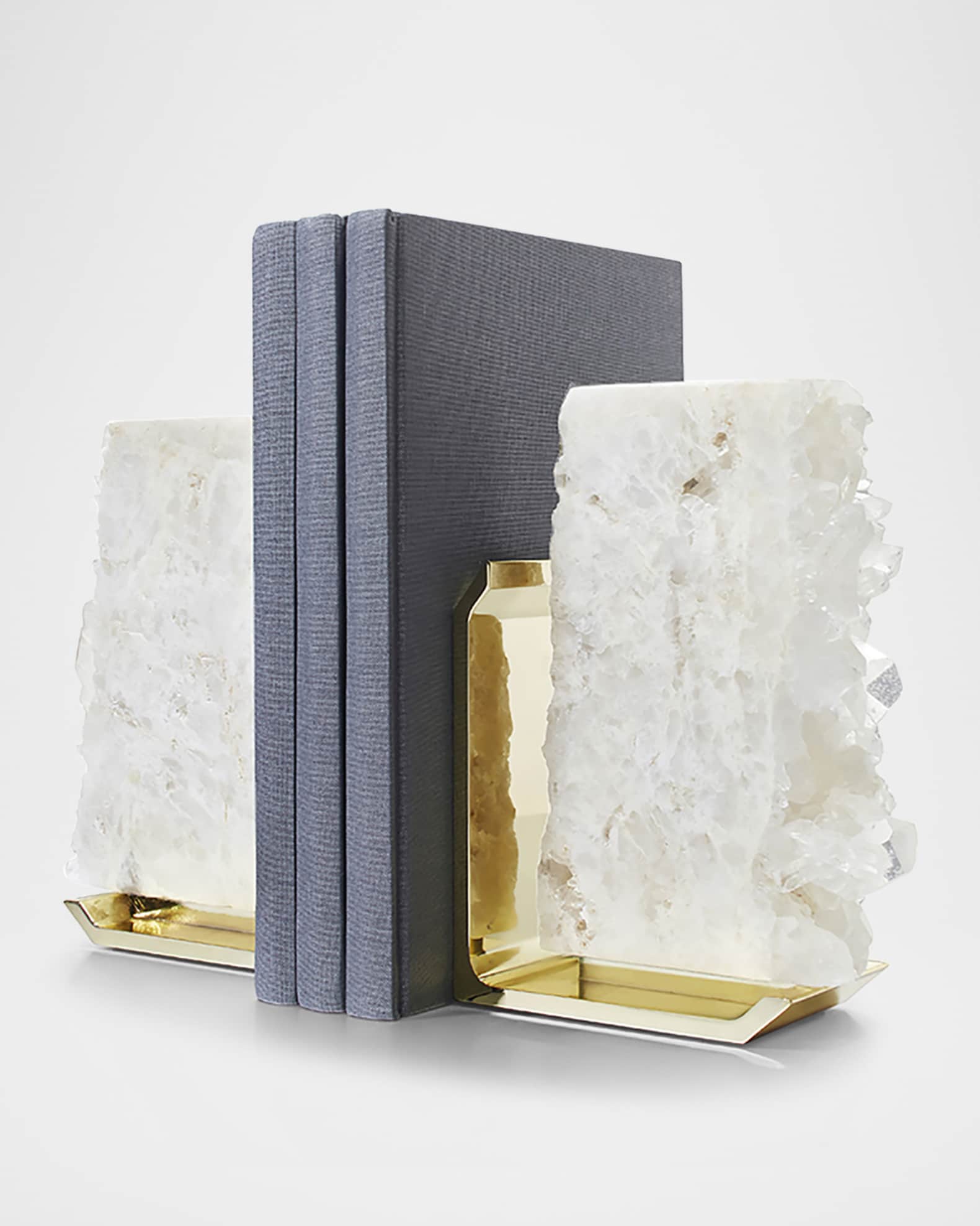 Fim Crystal Quartz Bookends, Set of 2 0