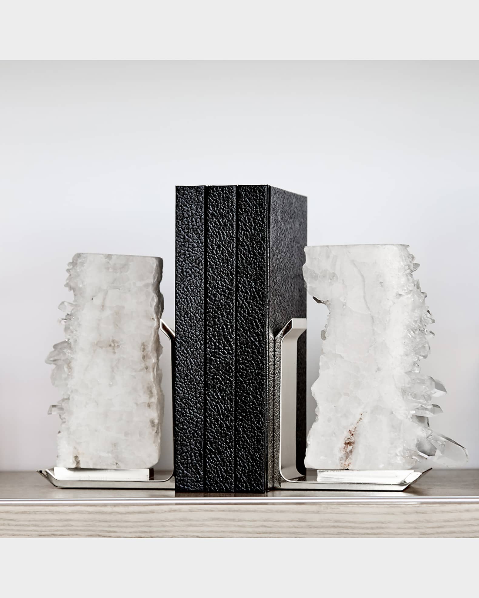 Fim Crystal Quartz Bookends, Set of 2 1