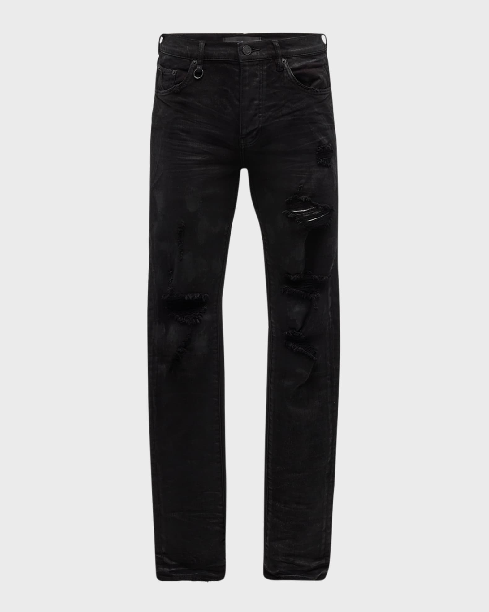 PURPLE Men's Slim-Fit Coated Dark-Wash Jeans | Neiman Marcus