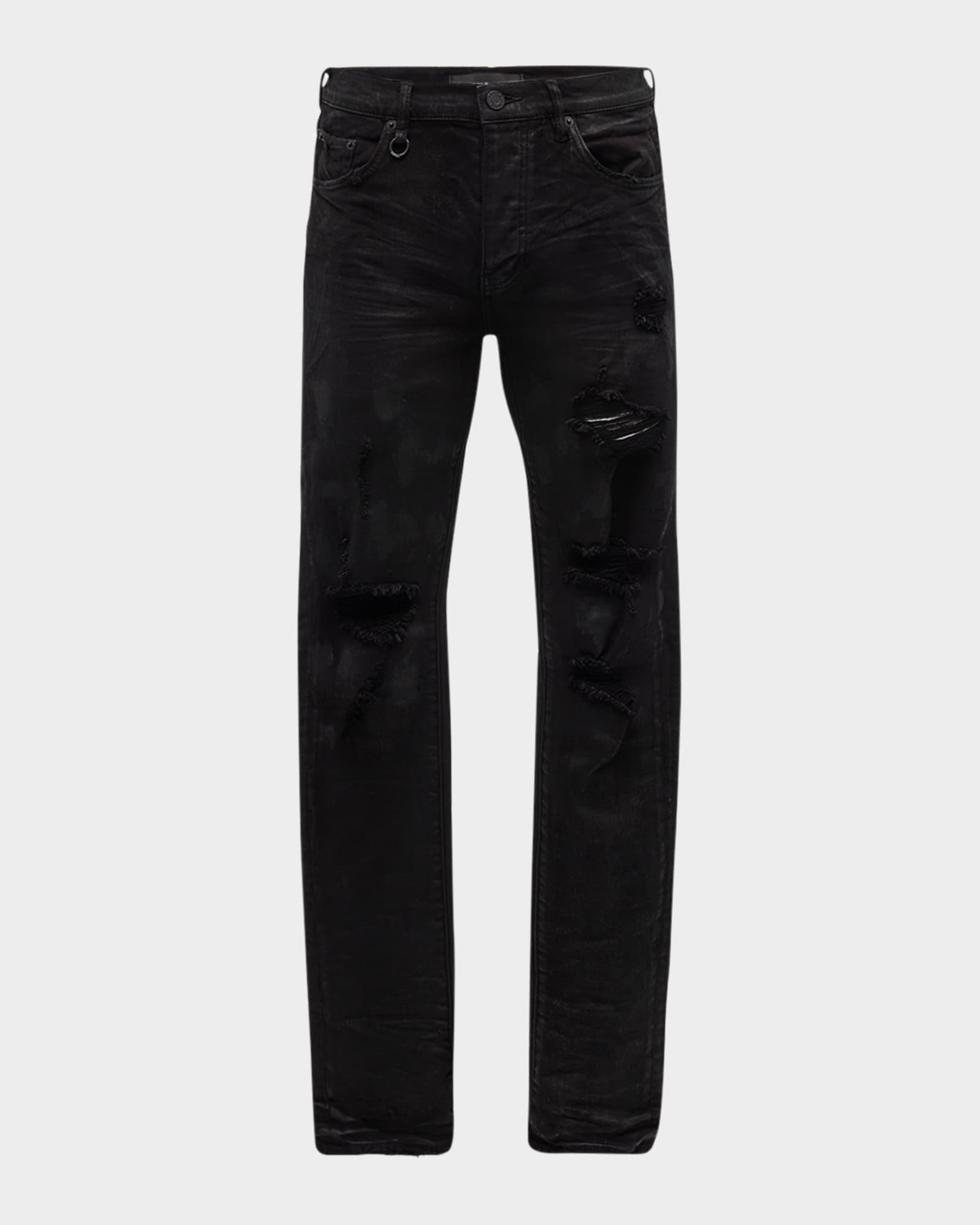PURPLE Men's Oil Spill Skinny Jeans | Neiman Marcus