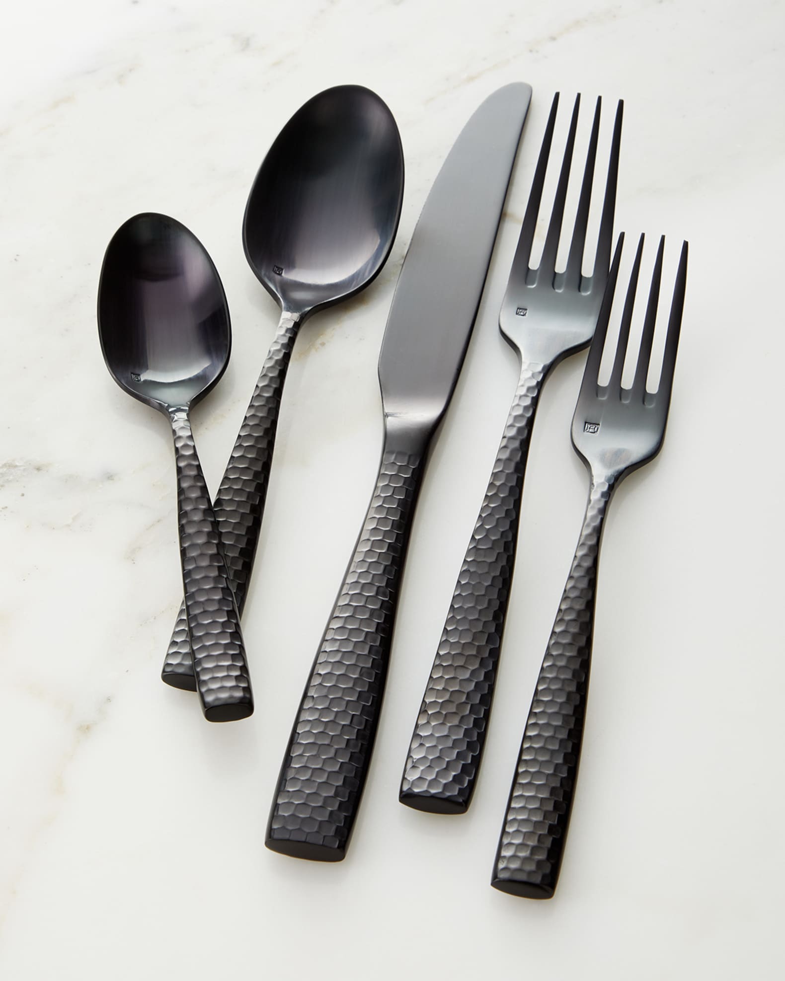 Fortessa 20-Piece Lucca Black Flatware Set | Neiman Marcus