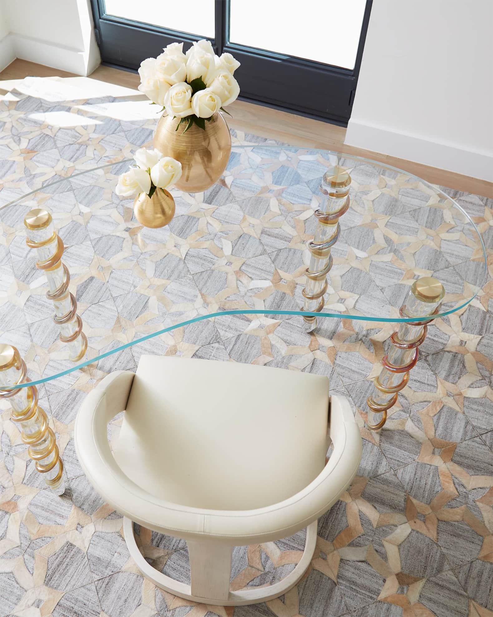 William D. Scott for Global Views Kidney Glass Vanity/Desk Neiman Marcus