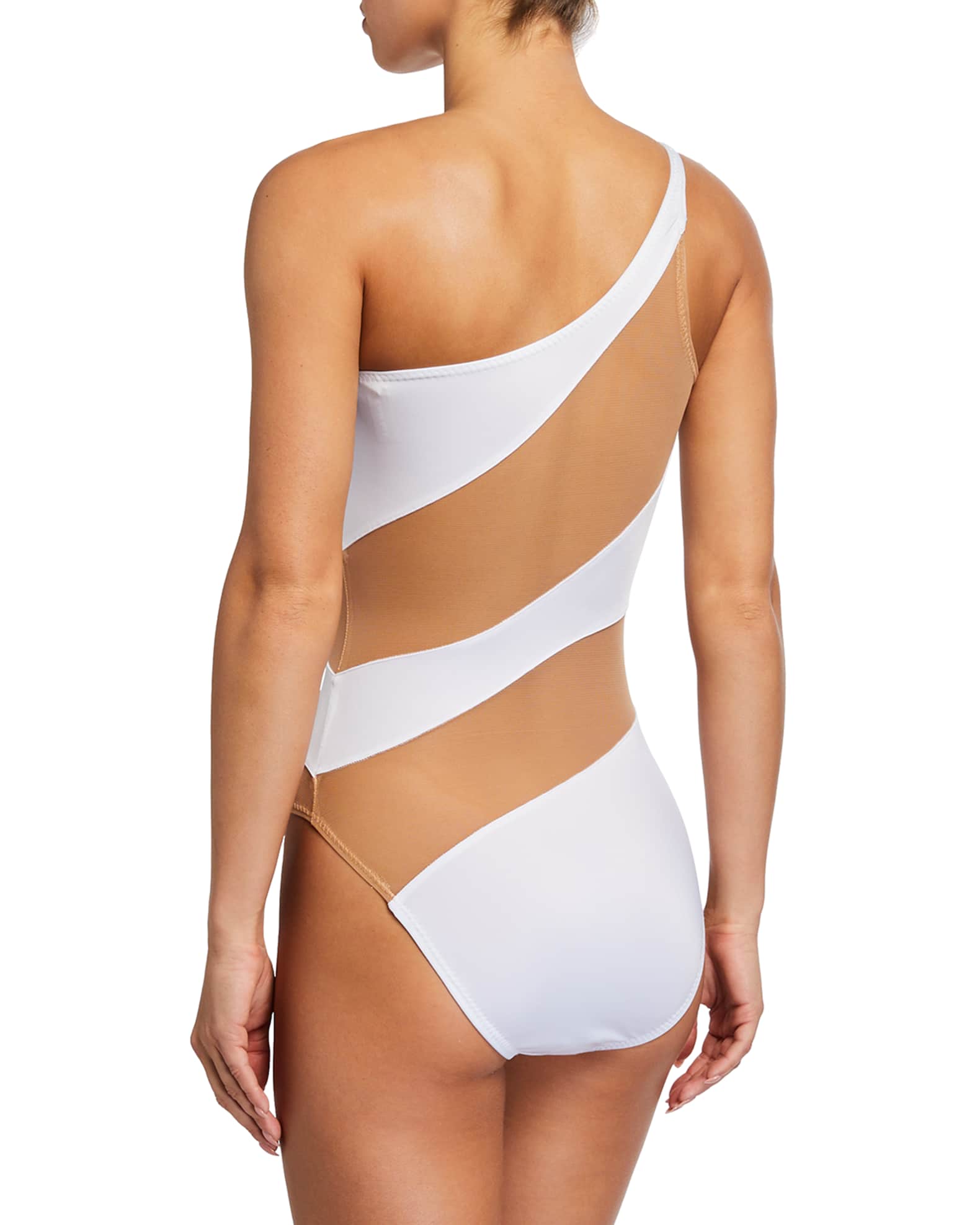 Mio Snake Mesh One-Piece Swimsuit 1