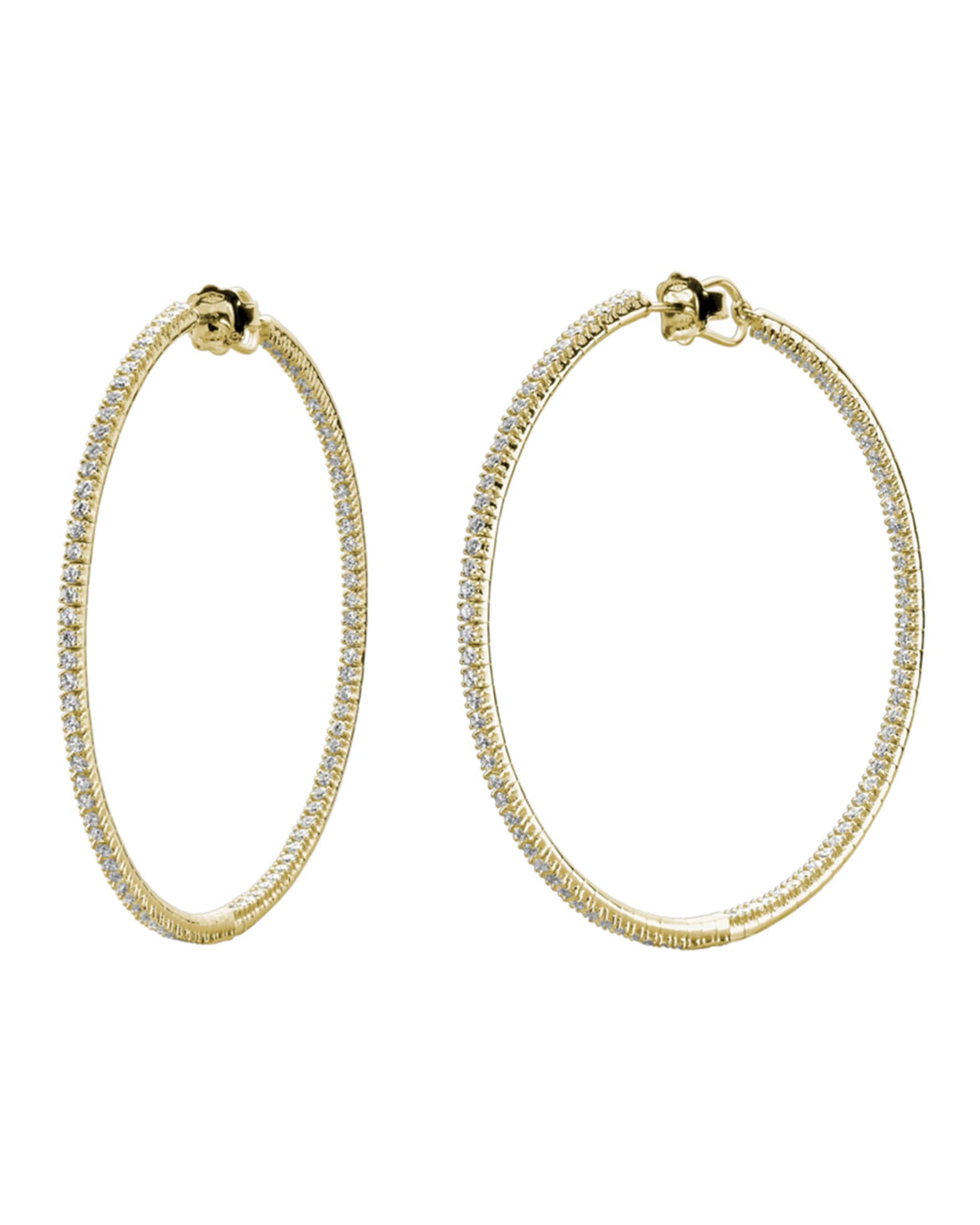 Rugiada 18K Diamond Hoop Earrings, 3.35tcw 0