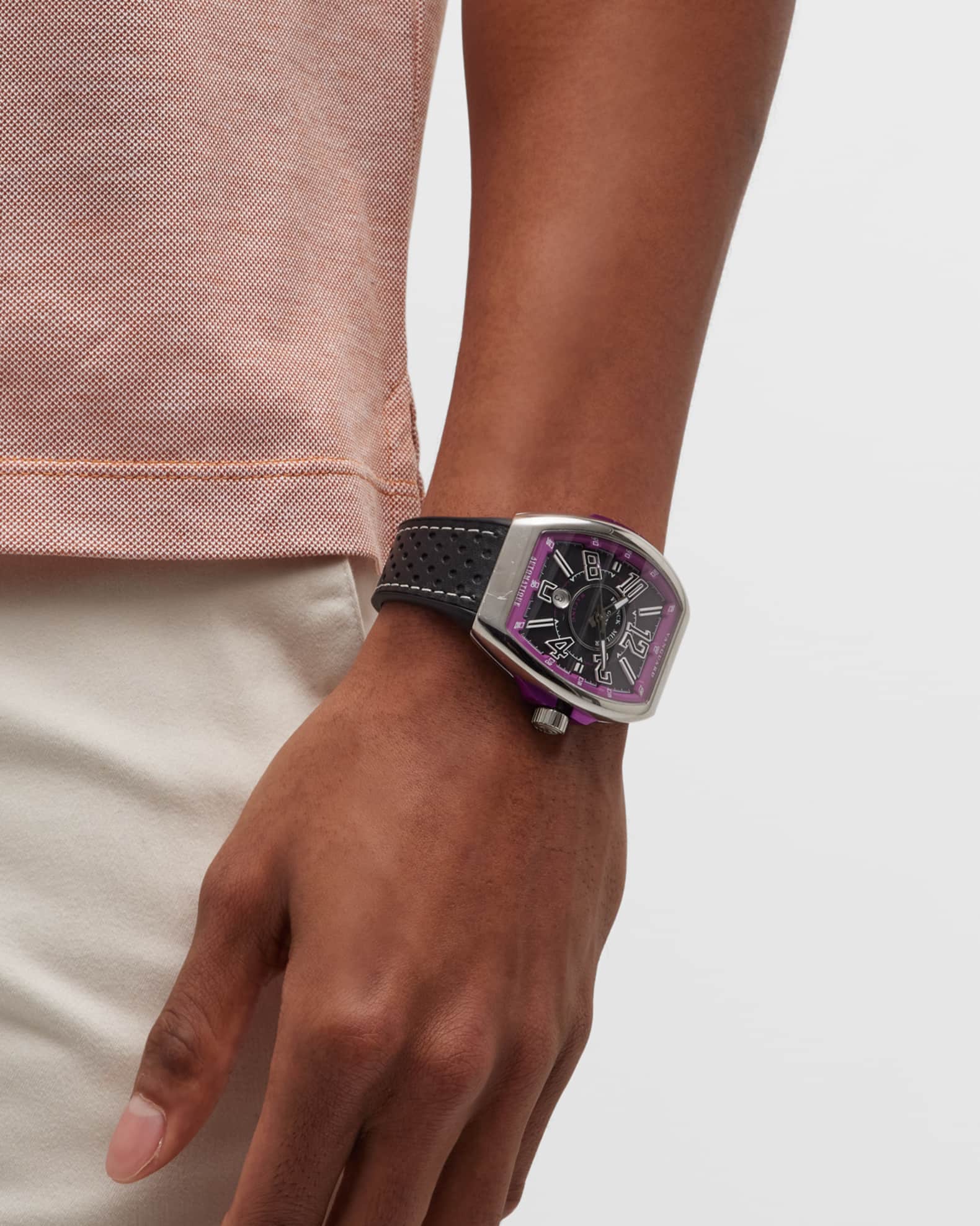 Franck Muller Men s Vanguard Racing Automatic Black and Purple Accent Watch Neiman Marcus