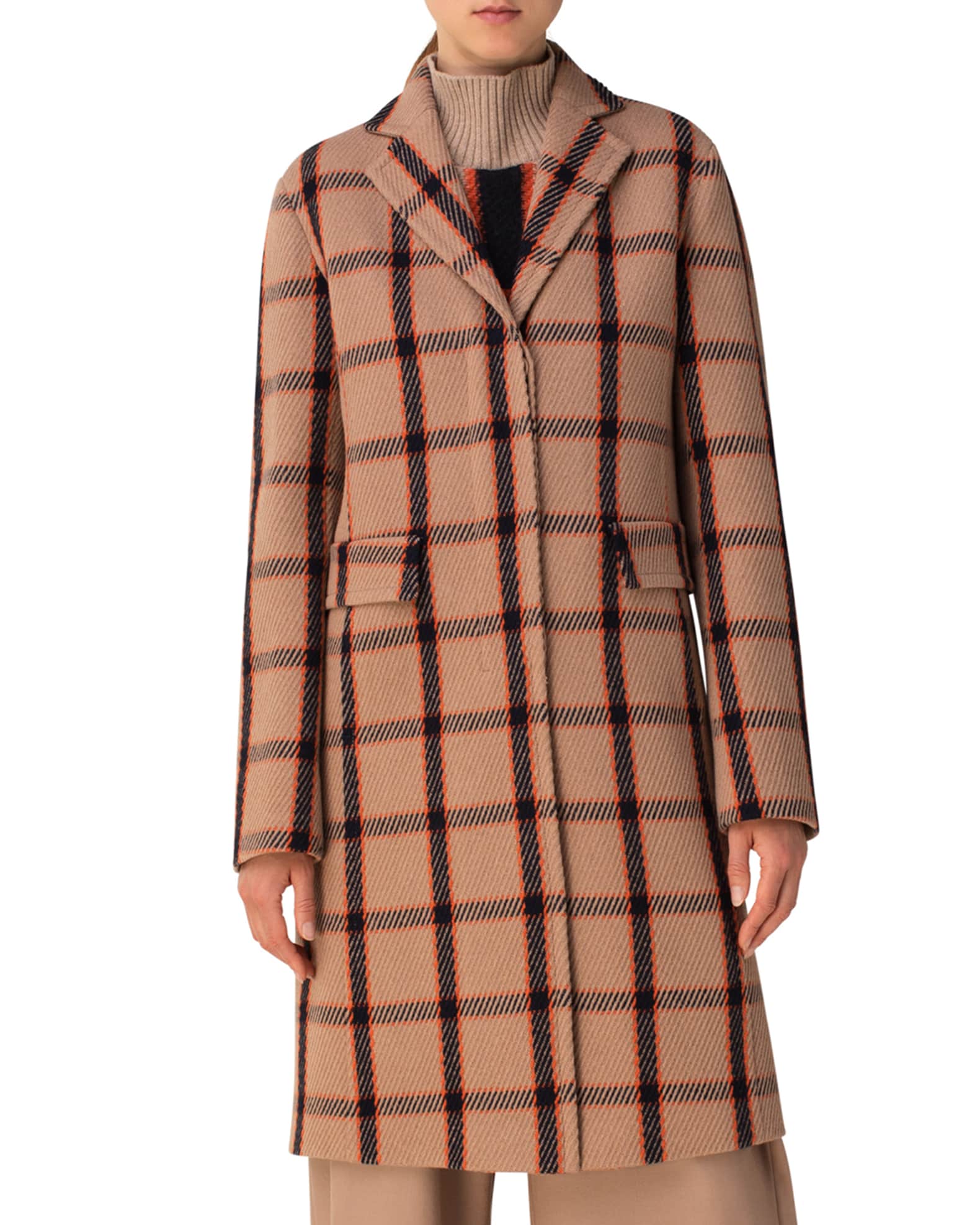 Tricotine Window Check Tweed Blazer Coat and Matching Items | Neiman Marcus