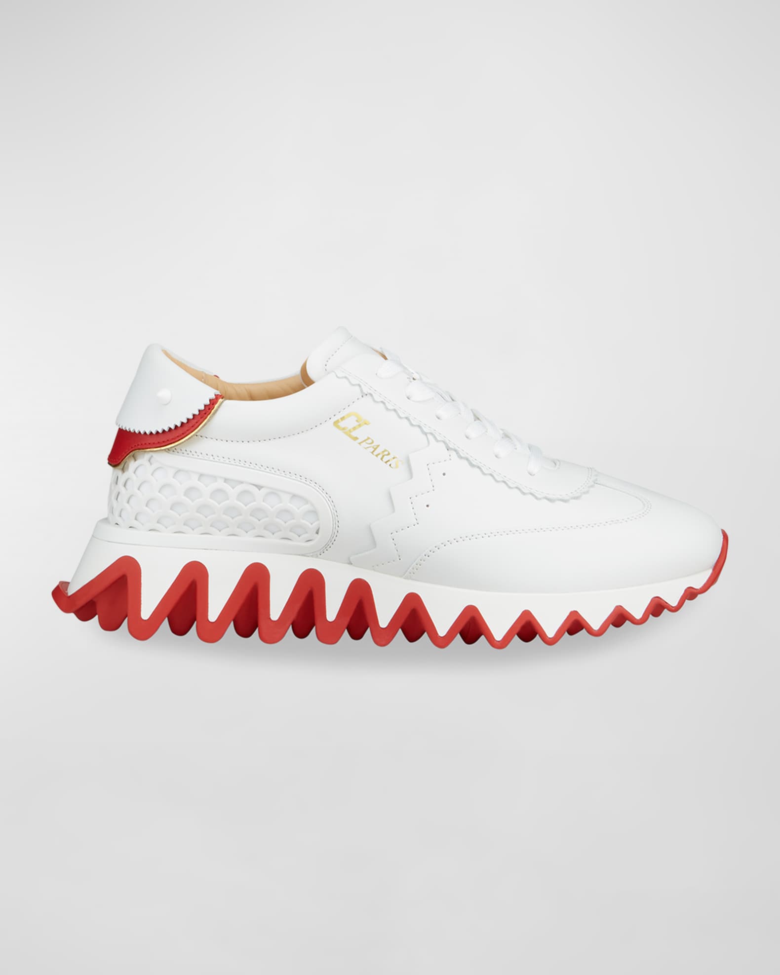 Christian Louboutin Loubishark Leather Sneakers White