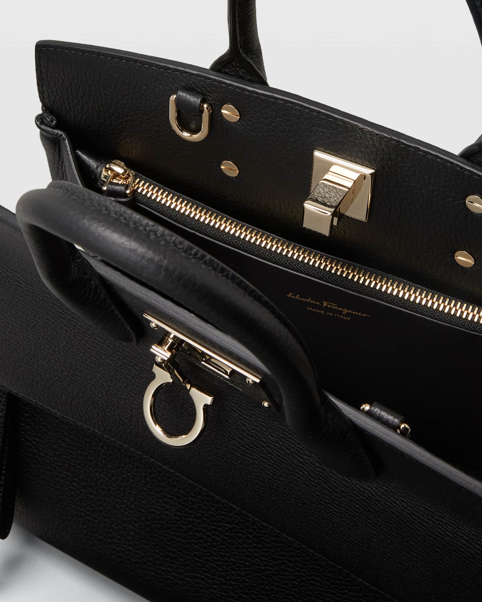 Ferragamo Studio Bag Small Leather Satchel | Neiman Marcus Ferragamo Studio Bag Small Leather Satchel | Neiman Marcus