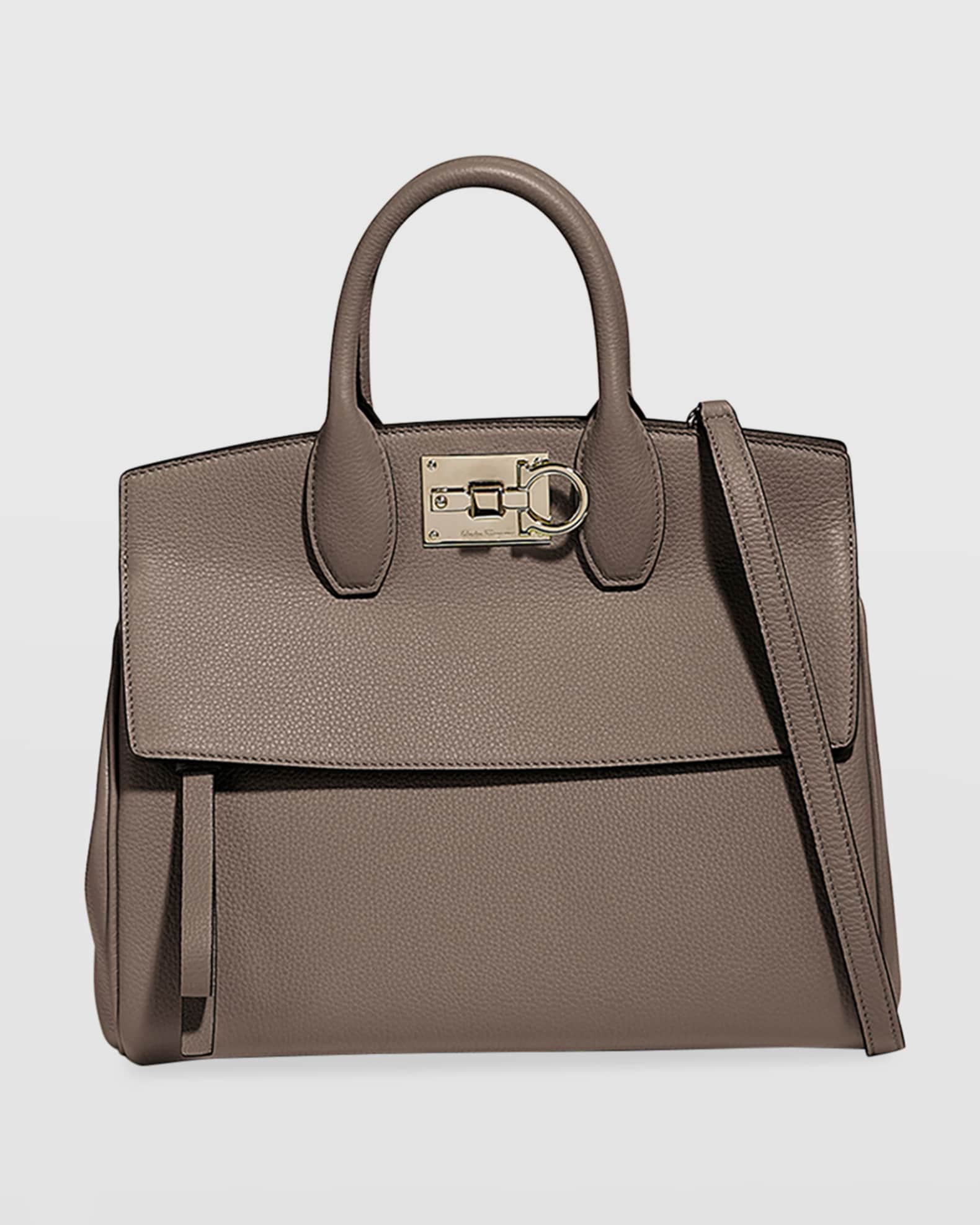 Ferragamo Studio Bag Small Leather Satchel | Neiman Marcus